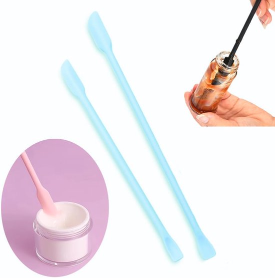 Spatels Make-up Schap, Siliconen Spatel voor Cosmetica, Herbruikbare Kleine Dunne Potlepel voor het Krijgen van de Laatste Druppel Lotion Crème Eruit, voor Keuken Voedsel Koken — afbeelding 5