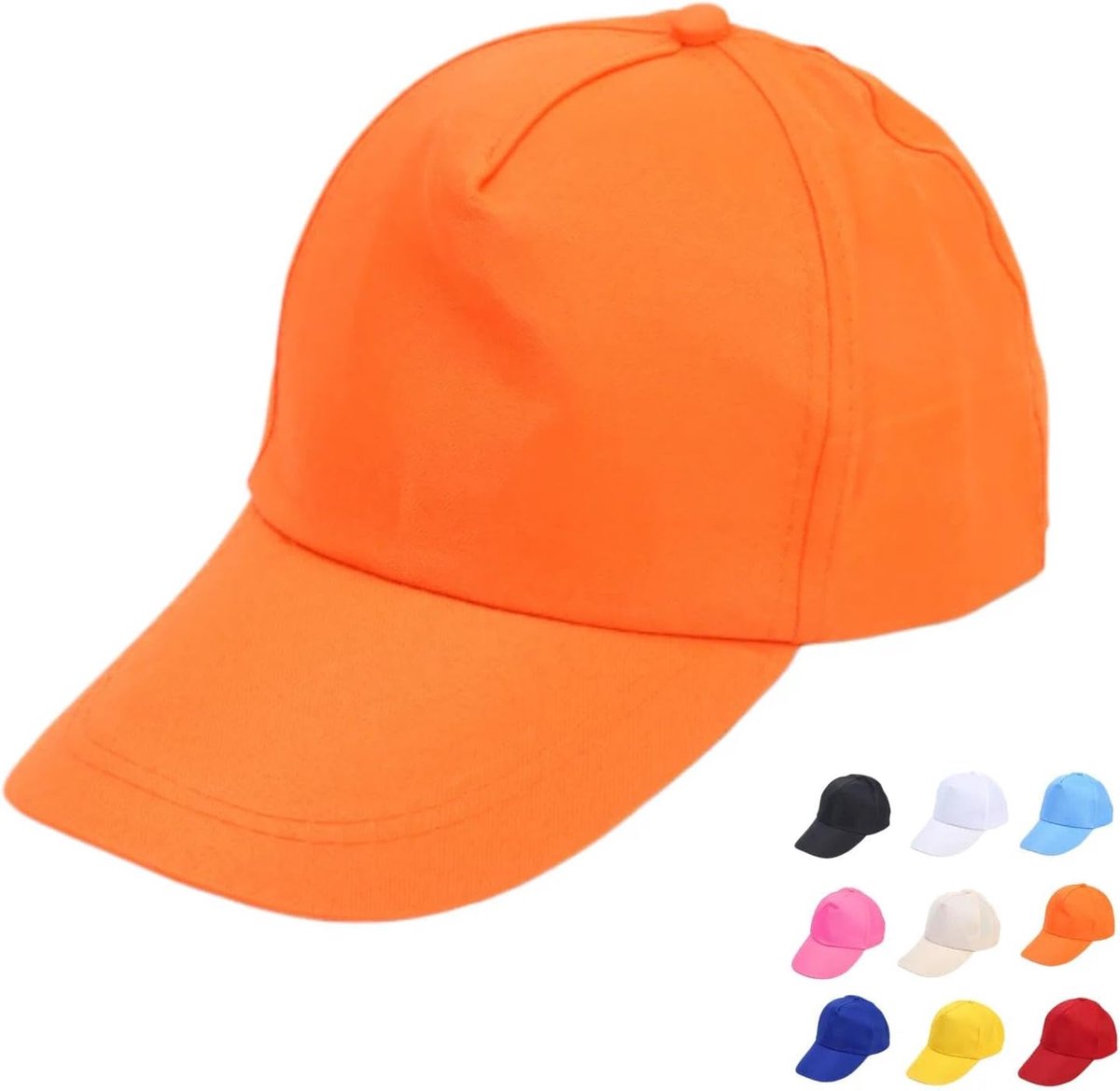 Honkbalpetten, oranje, puur katoen, doe-het-zelf graffitipet, baseballcaps, met verstelbare gesp, voor kunstfeesten, mannen en ouders en kinderen, interactie gebruikt