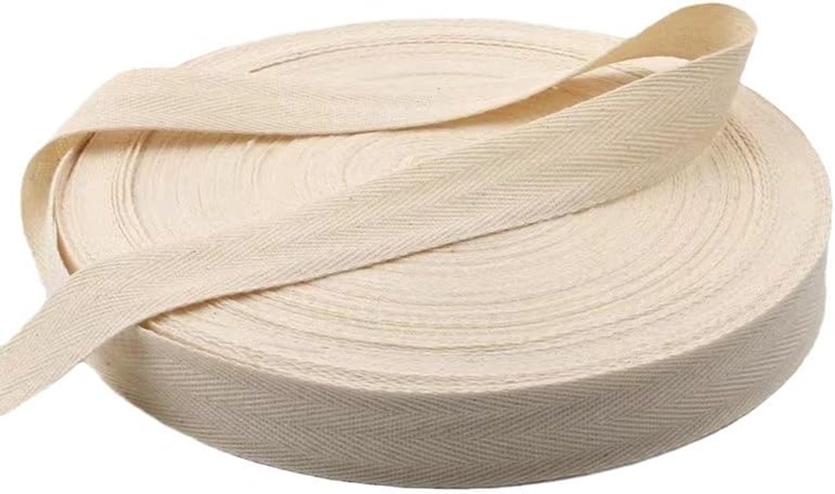 Biaisband, wit, 18 x 18 cm, 160 g rol voor naaien en knutselen