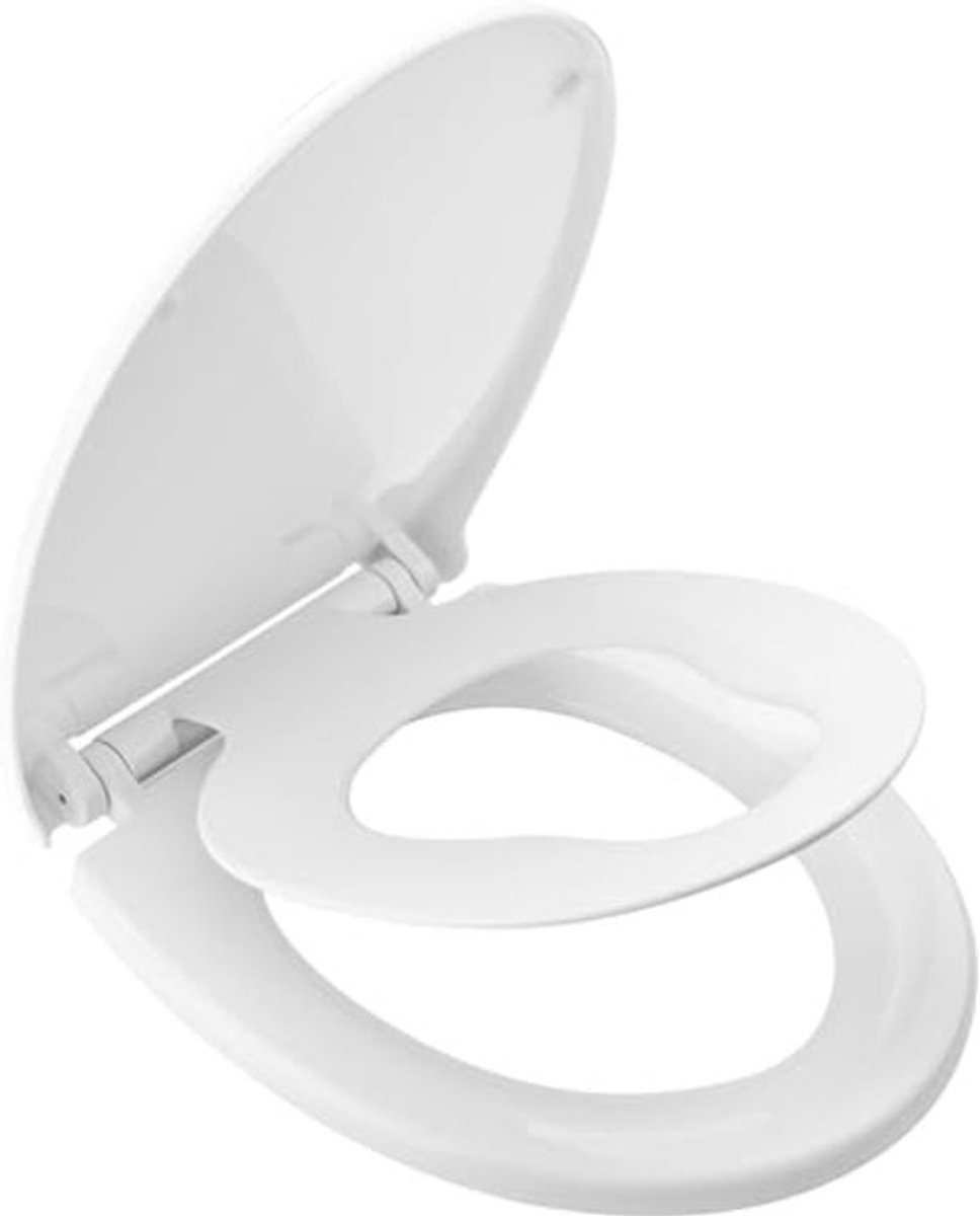 WC-bril familie-toiletbril - O-vormige softclose-snelsluiting - gemakkelijk schoon te maken - wit