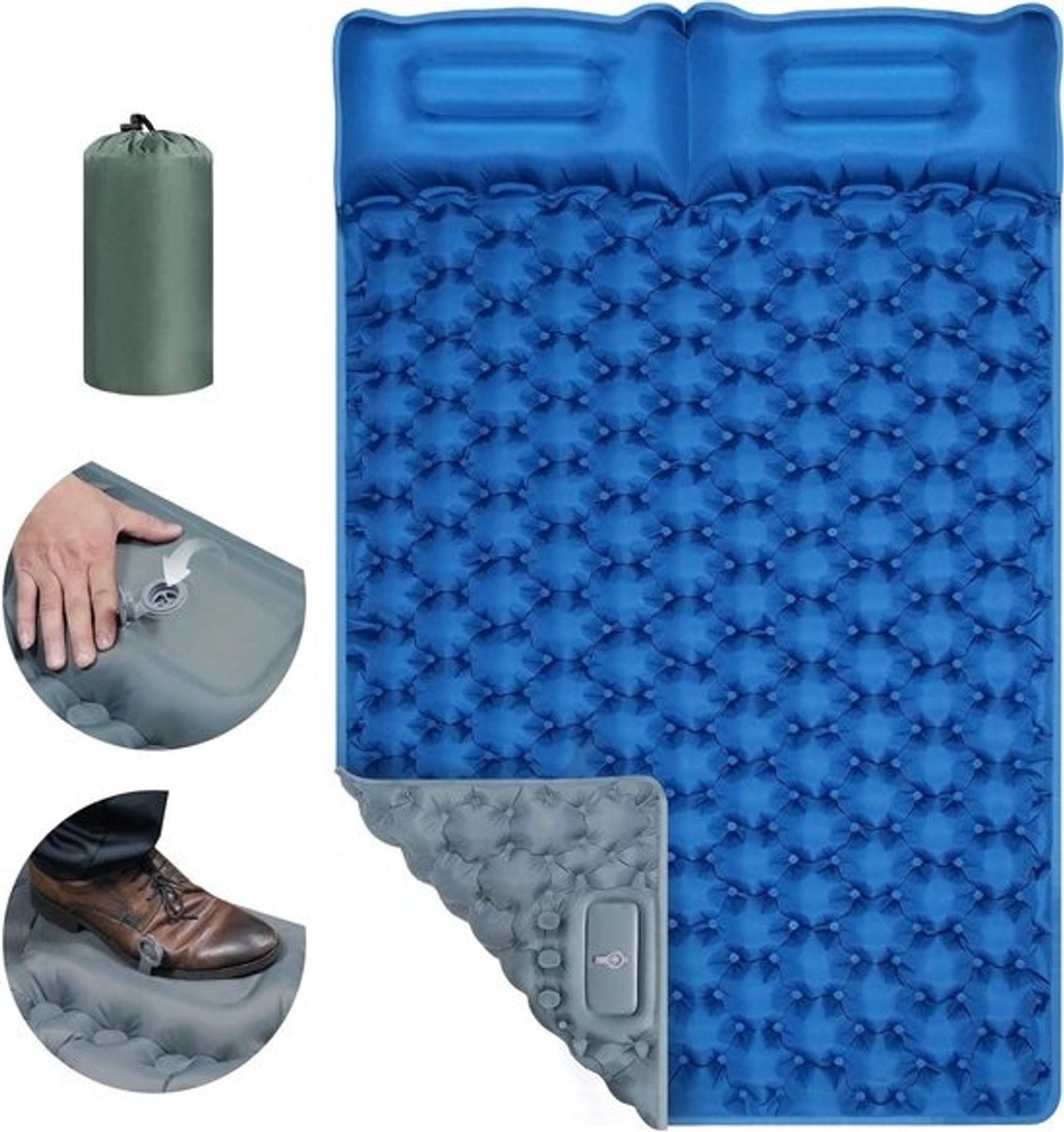Isomat Camping Self-Inflating Air Mattress Folding Sleeping Mat for Travel Hiking Beach - Ultralight Double Mattress 196 x 125 x 9 cm
