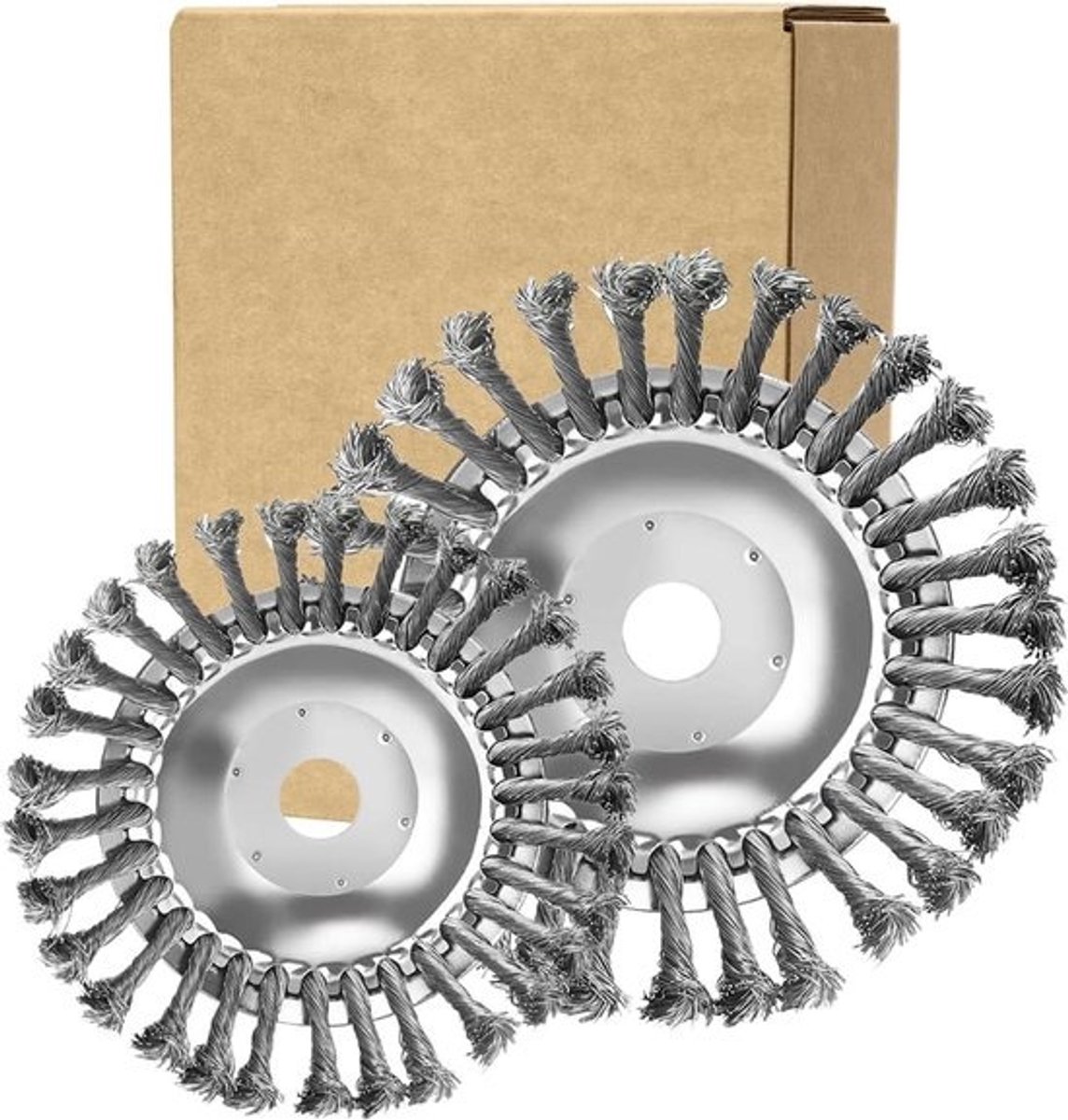 Onkruidborstels 8 inch + 6 inch - 254 mm Boring Draadborstel - Roestvrij Staal - Voor Grastrimmer - Verwijdert Effectief Onkruid Mos Roest