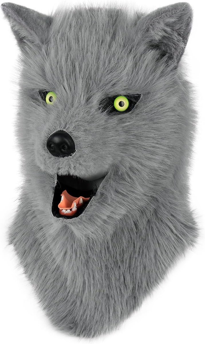 Beweegbare mond, pluche, kunstbont, kostuum, kostuum, cosplay, rekwisieten voor Halloween, carnaval, feest