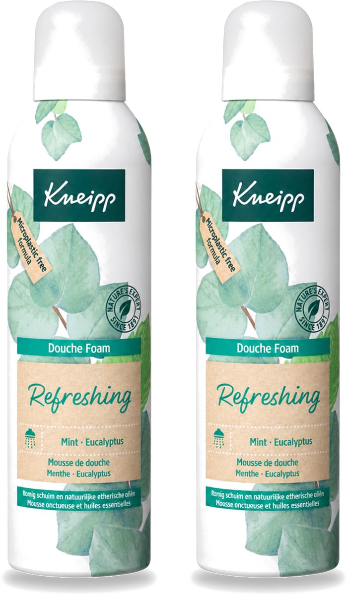 2 x Kneipp - Douchefoam - Mint & Eucalyptus - Vegan - 200 ml - Voordeelverpakking - 2 stuks