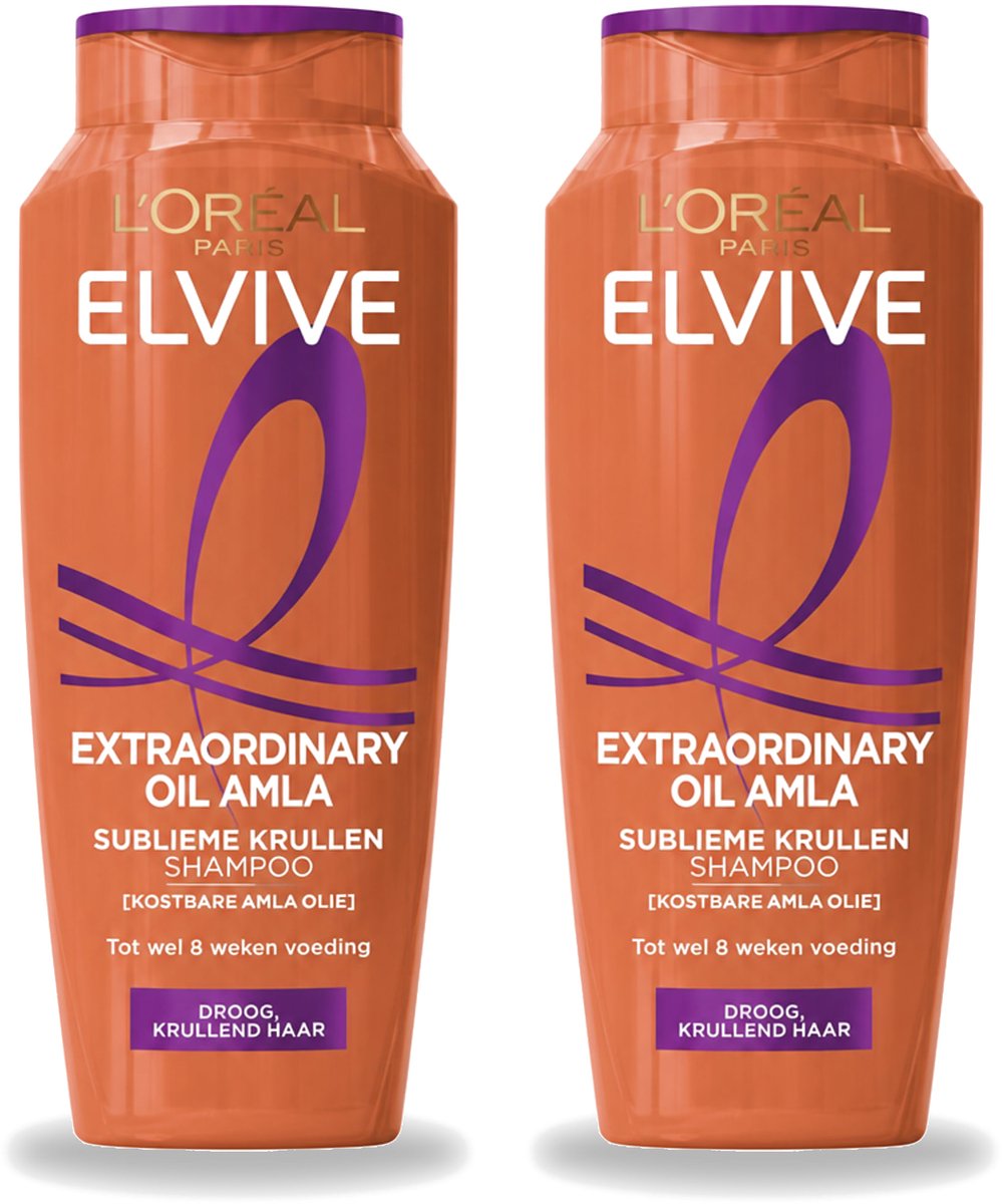 2 x L’Oréal Paris Elvive – Shampoo – Extraordinary Oil Amla – Droog & Krullend Haar – 250 ml - Voordeelverpakking - 2 stuks