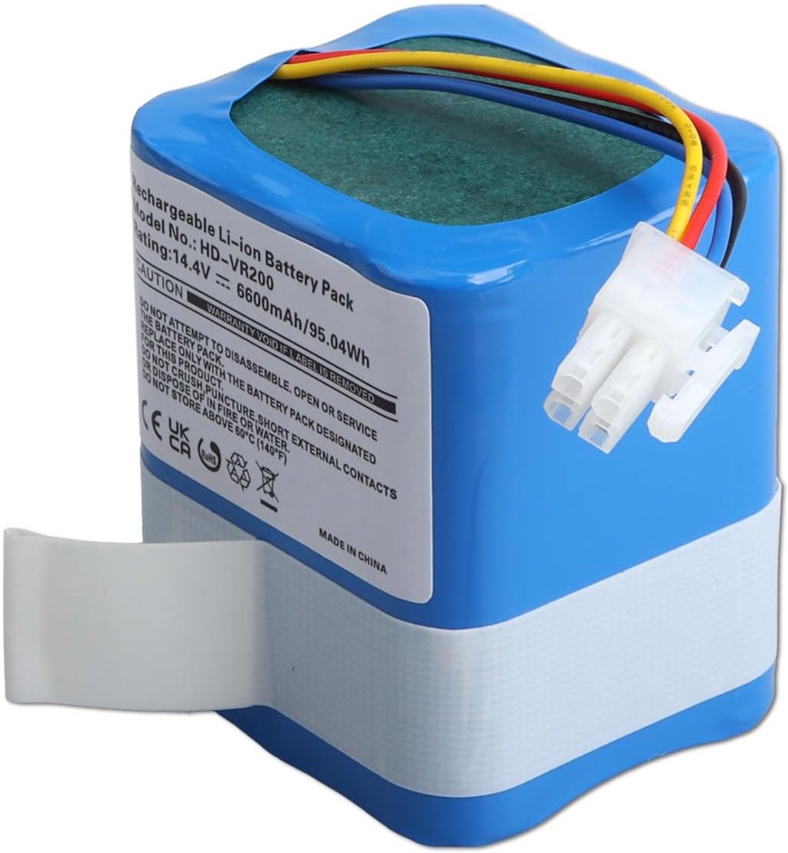 14,4 V 6600 mAh Li-Ion batterij compatibel met Vorwerk Kobold VR200 stofzuiger, vervangende batterij onderdeelnummer: 20884-1, 4NCR18650P2-C001A, 4NCR18650P2-C002A, accu voor Home Cleaner Home Robot