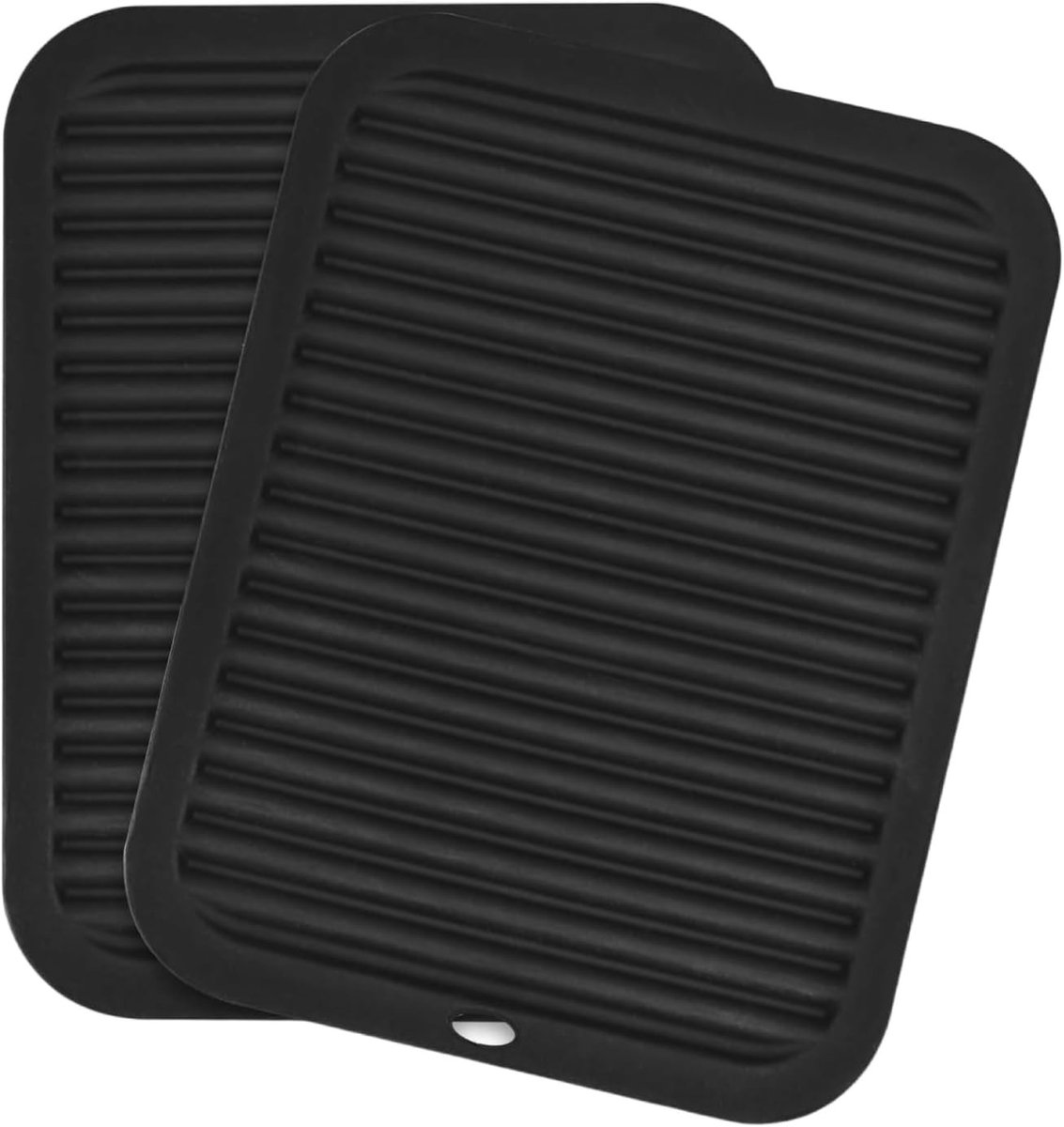Kraanmat - Zwart - 30 x 23 cm - Siliconen afdruipmat hittebestendig tot 230°C - Voor servies en keuken