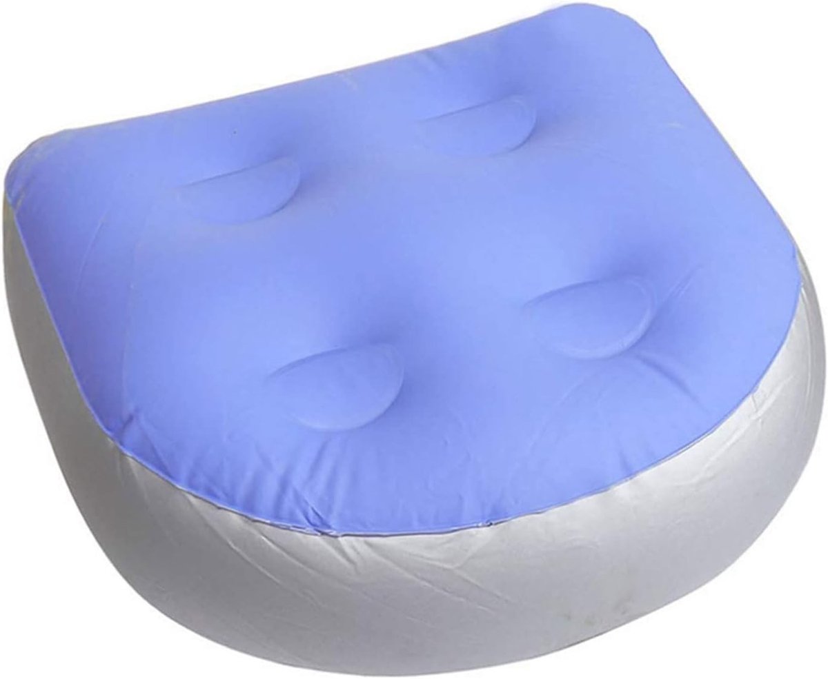 Verstelbaar Opblaasbaar Spa Kussen met 4 Zuignappen voor Hot Tubs en Spa's - Comfortabele Ondersteuning voor Volwassenen en Kinderen (Blauw)