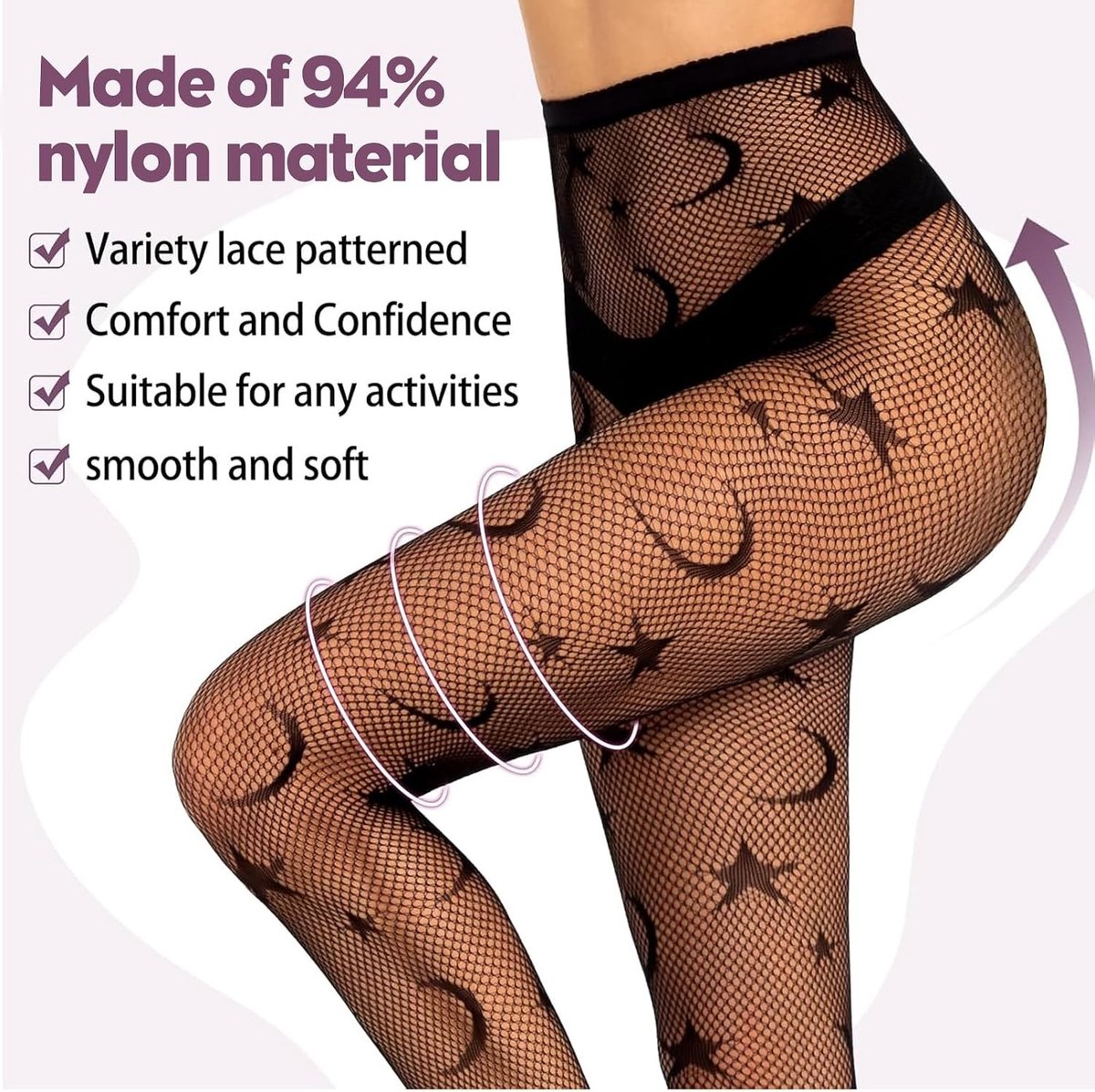 Zwarte Fishnet Kousen 3 Paar voor Halloween met Spinnenweb en Skelet Motief - Perfect voor Feestjes en Decoratie