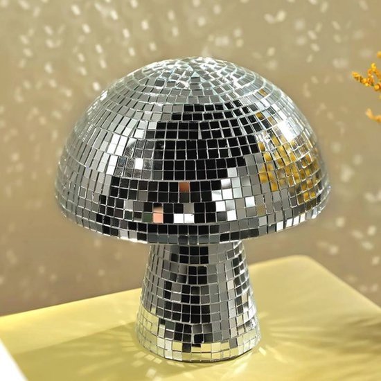 Mushroom Disco Ball in Zilver - Glitterende Decoratie voor Feesten, Schoolactiviteiten en DJ Lichten