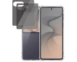 Hoesje geschikt voor Samsung Galaxy Z Flip 8 / Flip 7 – CrystalClear Back Cover – Schokbestendig – 2 Stuks Privacy Screenprotector Full Cover