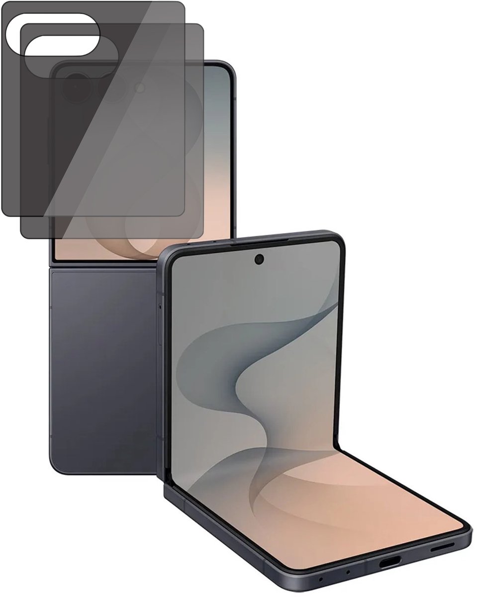 Privacy Screenprotector geschikt voor Samsung Galaxy Z Flip 8 / Flip 7 – 2 Stuks – Full Cover Gehard Glas – Anti Inkijk – Privacy Filter