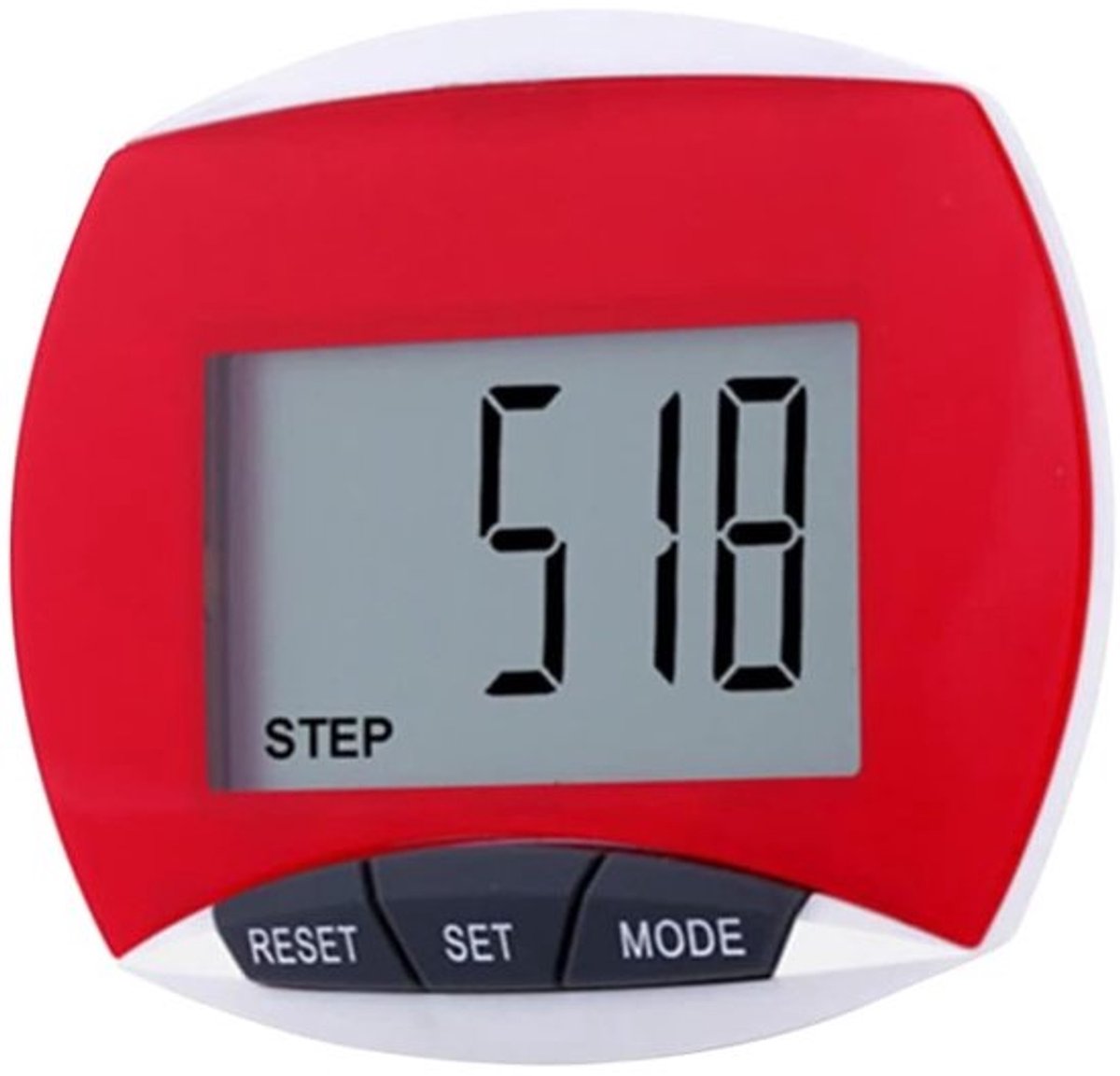 Stappenteller - Pedometer Fitness Tracker - Wandelen Fitness - Compact Ontwerp - 6.38x5.4CM - Rood