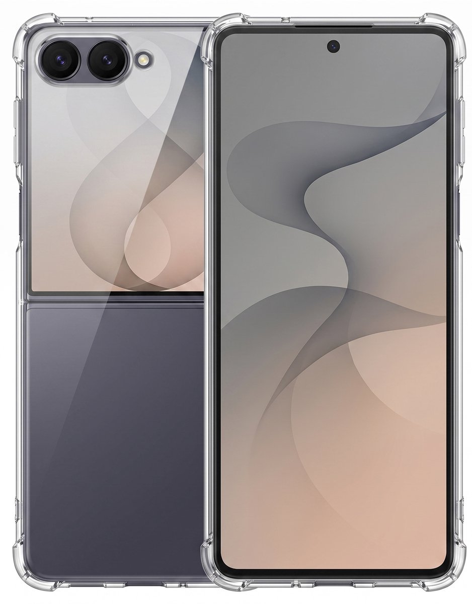 Hoesje geschikt voor Samsung Galaxy Z Flip 8 / Flip 7 – CrystalClear Back Cover – Schokbestendig – Transparant