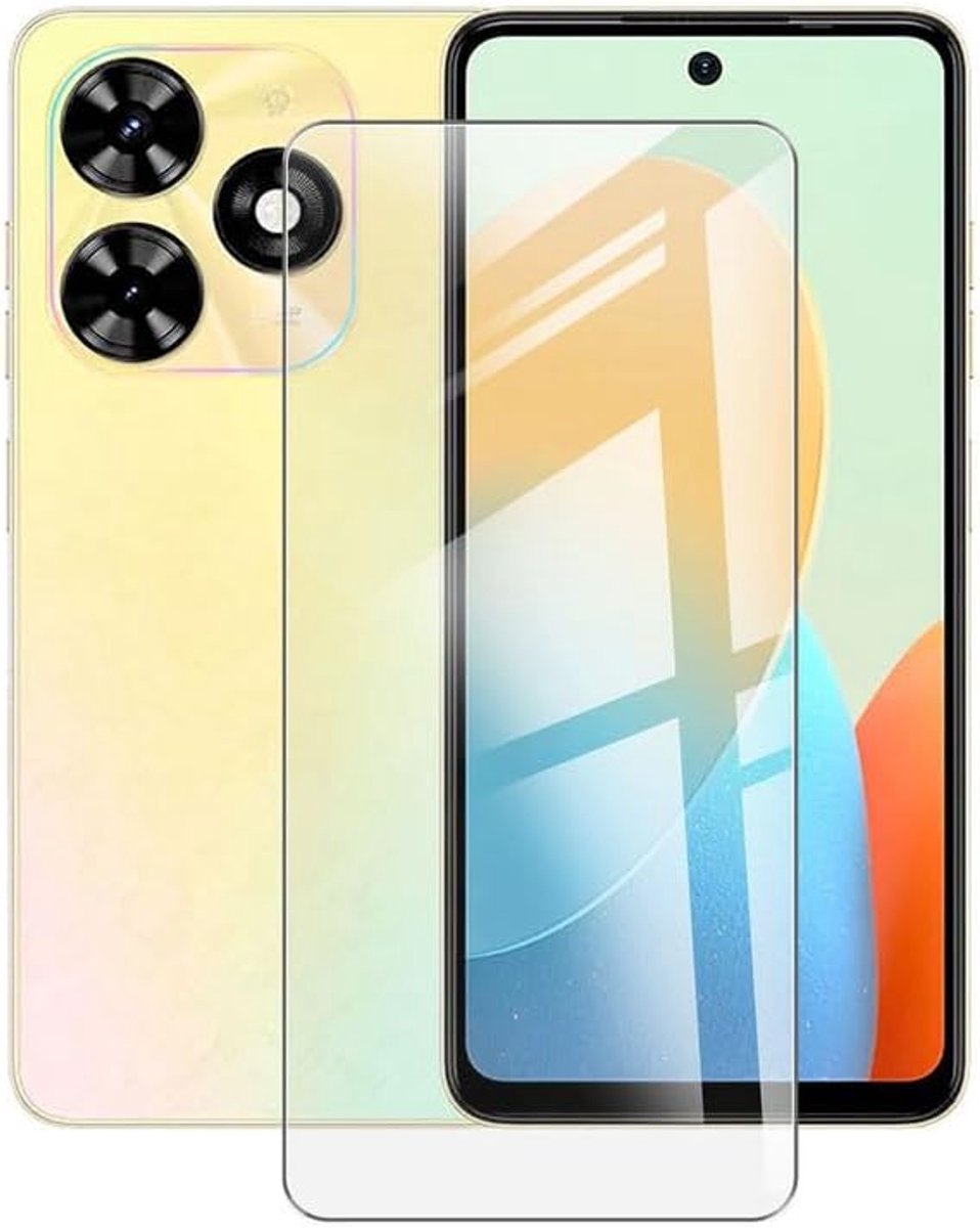 Screenprotector voor Tecno Pop 8 (6.6"), [1 Pack] 9H-hardheid Gehard Glas Ultra HD, Krasbestendig Screen Protective voor Tecno Pop 8