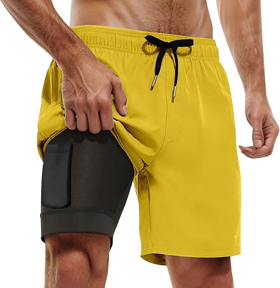 Shorts voor heren, sneldrogend, zwembroek, zakken, mesh-voering, verstelbaar trekkoord, boardshorts, kort, sport