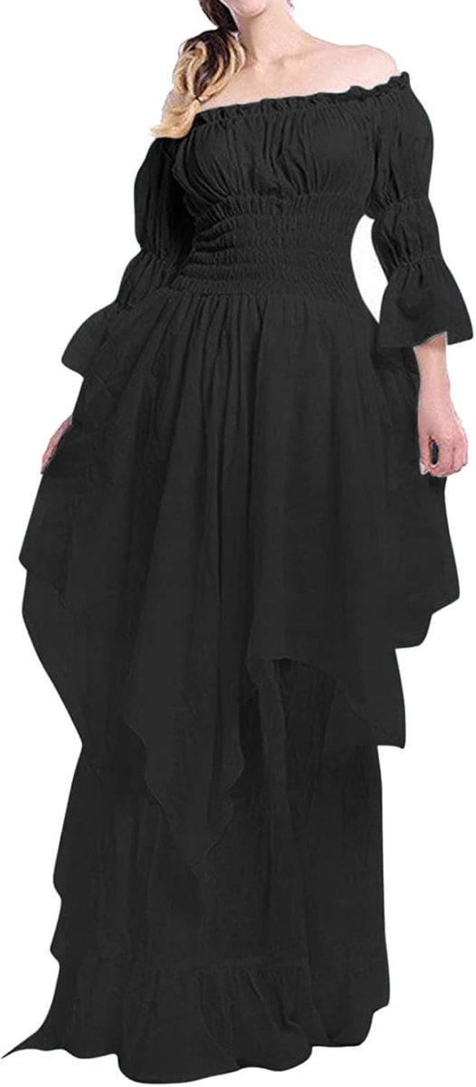 Damesjurk, tuniek, casual, vloeiend, middellang, elegant, zomer, 3/4 mouwen, linnen, effen, charmant, dagelijks gebruik, licht, zacht, strand, casual, comfortabel, mode A91