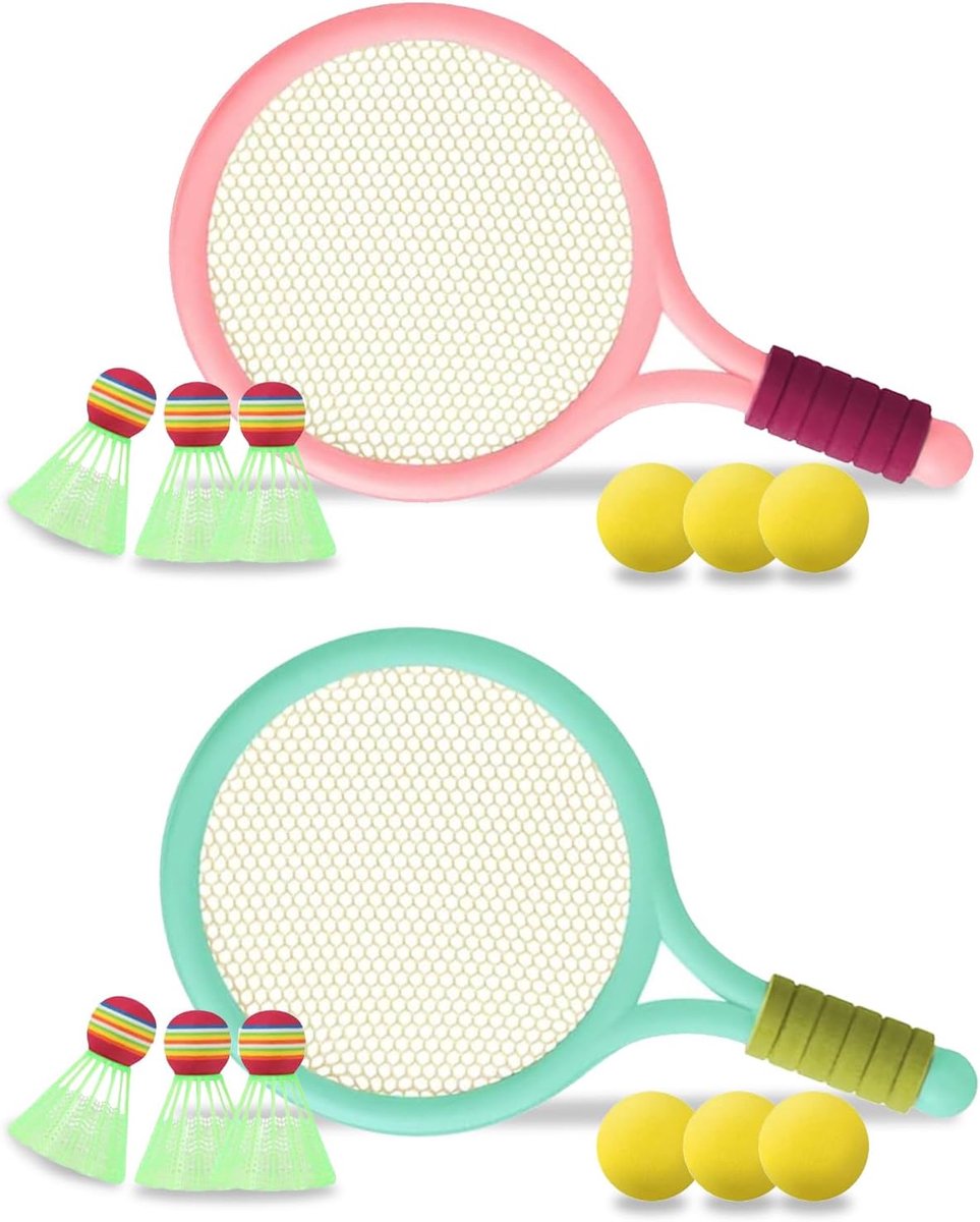 Racketspeelgoed, badmintonspeelgoed, badmintonset voor kinderen, draagbare badmintonset, kinderen, training, vrije tijd, sport, buiten- en binnenspeelgoed voor kinderen