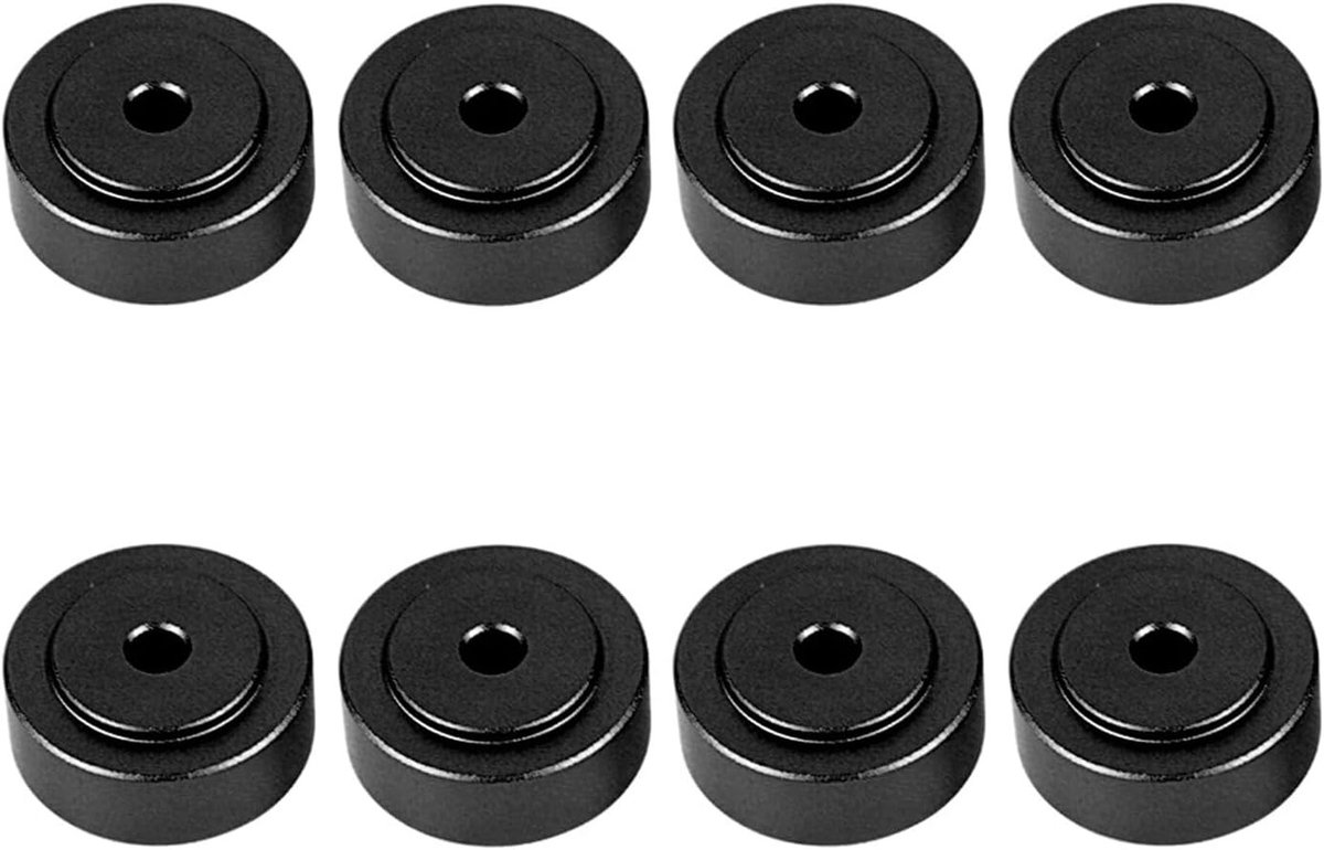 Speaker Poten, 8 Stuks, 20 x 8 mm, Aluminium Voeten voor Snijplank, Subwoofer en Versterker, Zwart
