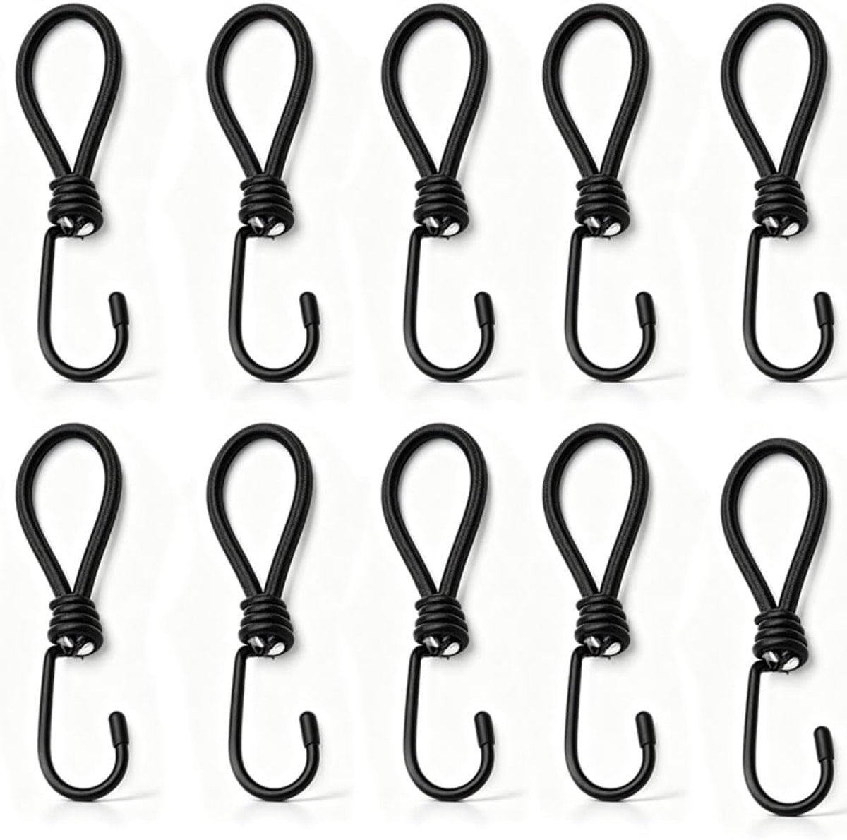Spanrubber met haken, 10 stuks expanders met haken, veelzijdige rubberen spanner met haken, zeilspanner voor verschillende toepassingen