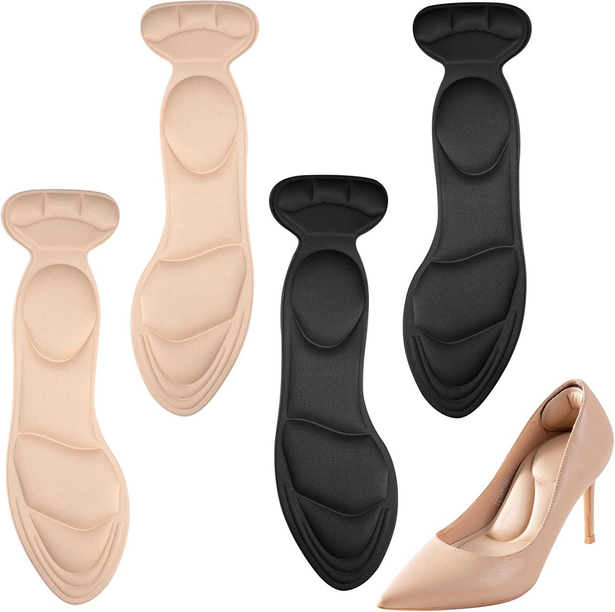 2 Paar Inlegzolen voor Dames, Antislip Hoge Hak Schoen Inlegzolen