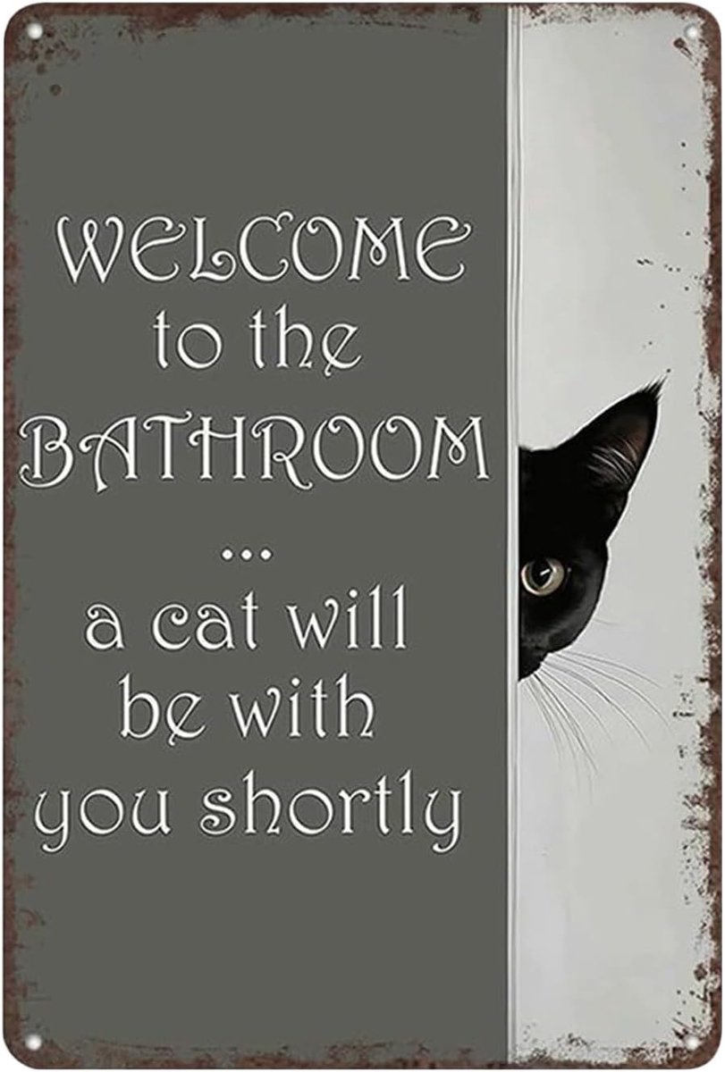 Badkamer wandbord | Vintage huisdecoratie met dierendesign om te wonen | Metalen badkamerbord | Voor ingang hotel appartement slaapzaal boerderij en café