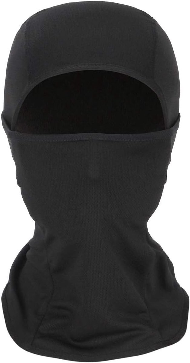 Bivakmuts, veelzijdig, ademend, volledig masker, winddicht, balaclava's, bivakmuts, skimasker, uv-bescherming voor hardlopen buiten, motorfiets, fietsen, sport (zwart), Zwart, L