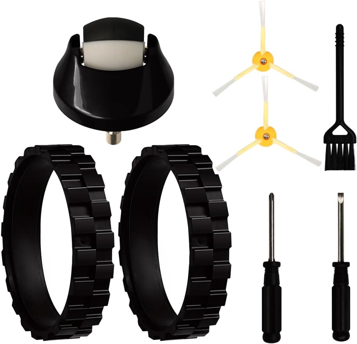 Banden voor IROBOT ROOMBA Voorwiel Caster Vervangende Onderdelen Kit voor ROOMBA 650 665 671 692 770 780 805 850 860 861 866 877 880 890 891 895 960 980 Zijborstel met Gereedschap