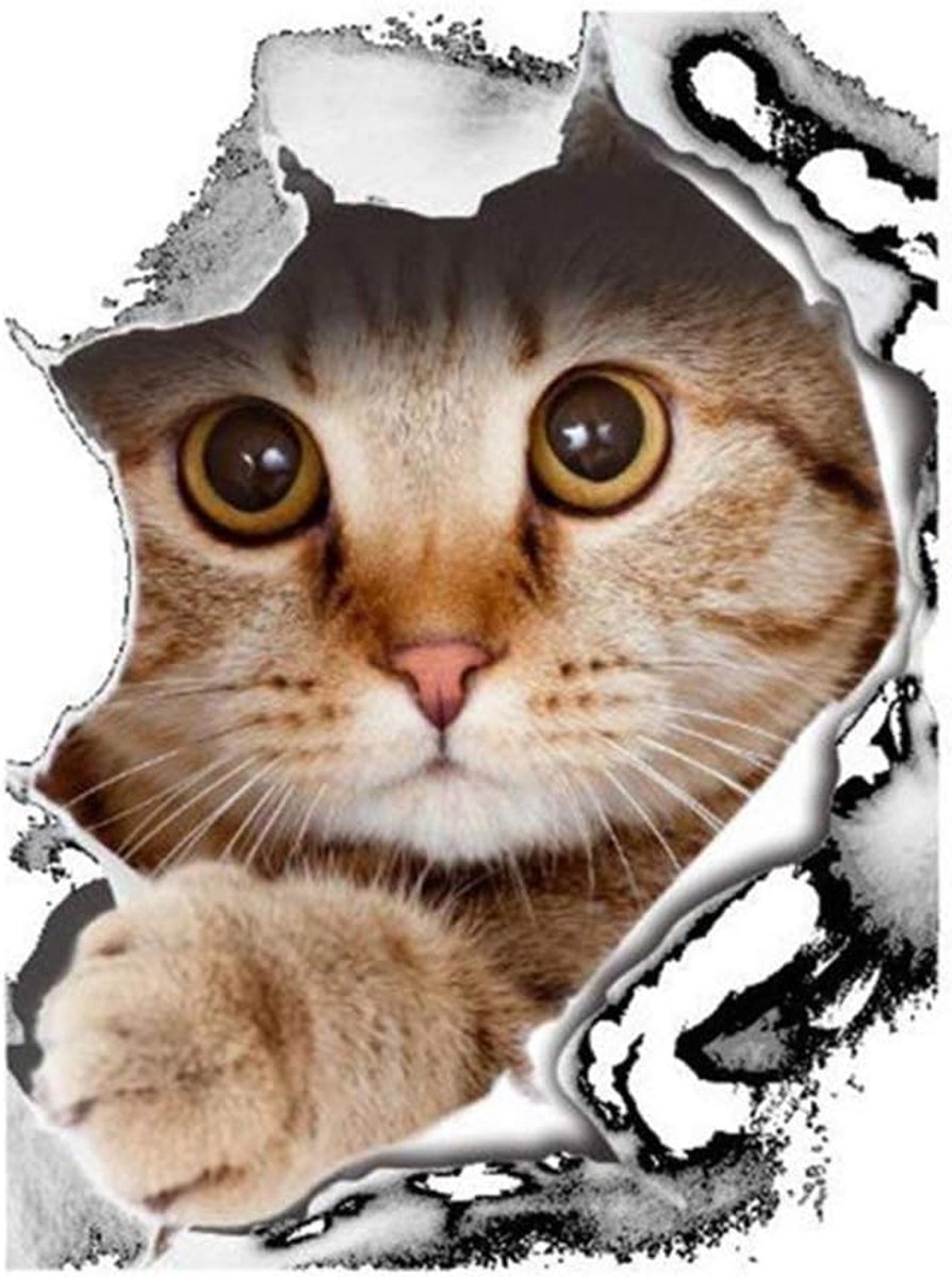 Toiletbril Cover Sticker - 3D Kat Stickers, Leuke Kattendecoraties Aangepaste Toiletzitting Thema Muurstickers Badkamer Muurkunst Decoratie