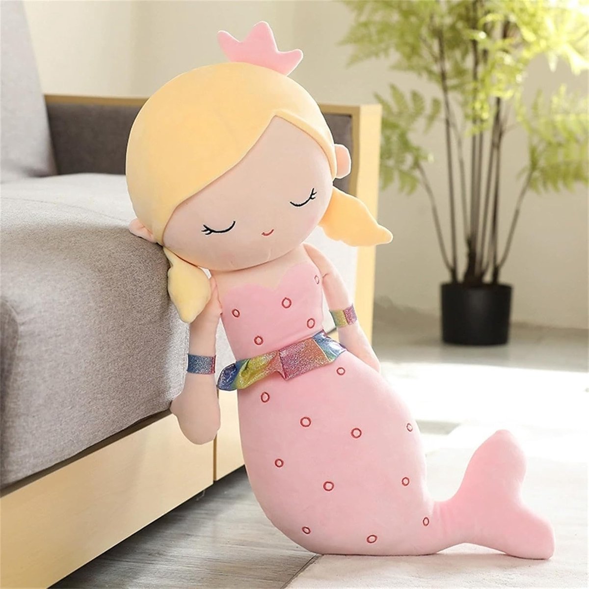 Pluche, zeemeermin, pluche dier voor meisjes, schattige zeemeermin, knuffeldier, kinderen, speelgoed, kussen, cadeau (40 cm, roze)