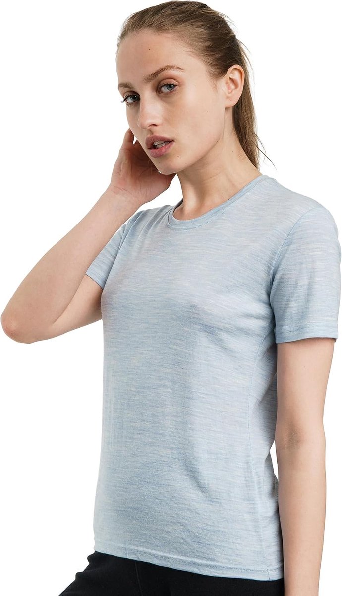Merinowol Shirt Dames - 100% Merinowol Basislaag Dames Korte Mouw T-shirt
