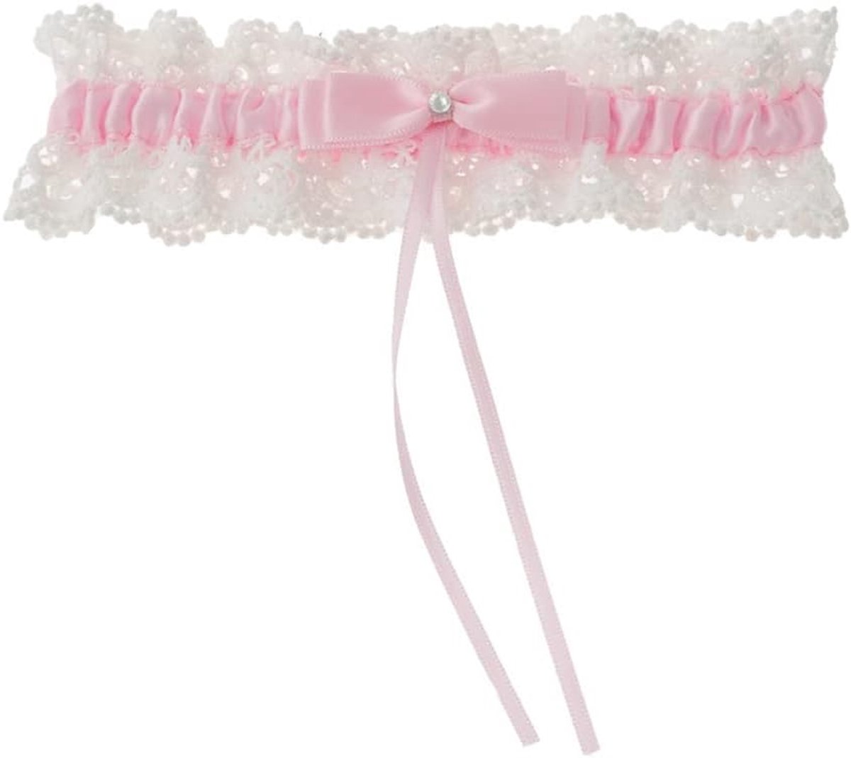 Kant kousenband bruidskousenband met strik elastisch kant bloem kousenband trouwjurk bruidsjurk accessoires roze