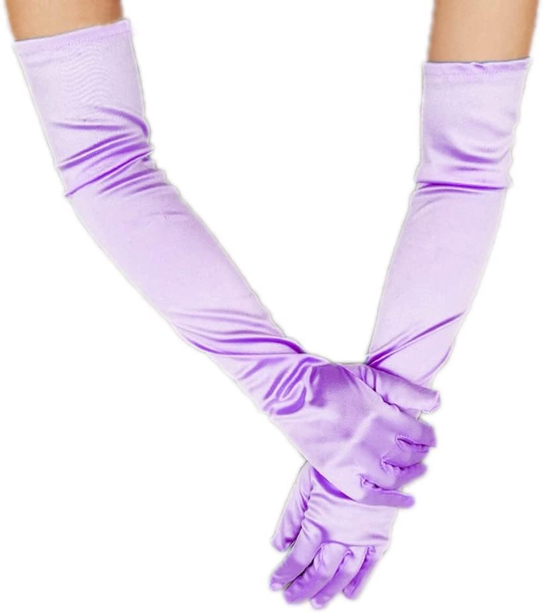 Handschoenen, lang, elastisch, elegant, jaren 20-stijl, avondhandschoenen, satijn, gothic, opera, feest, bruiloft, bruid, handschoenen voor feestelijke carnavalskostuums en