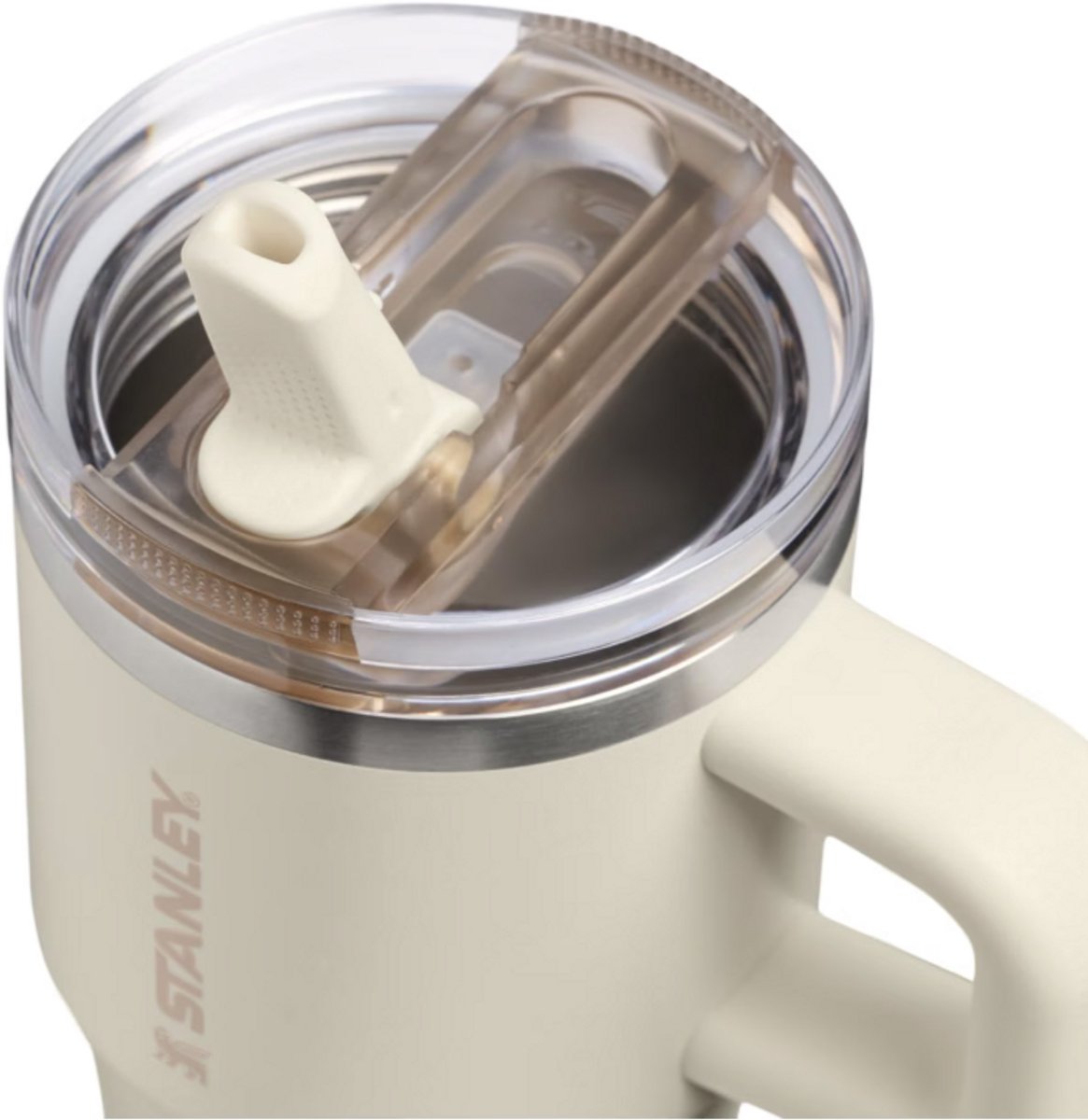 STANLEY Quencher ProTour Flip Straw Tumbler 0,59L (Cream) – Lekvrije Drinkbeker met Rietje & Handvat – Geïsoleerd RVS – BPA-vrij – foto 2