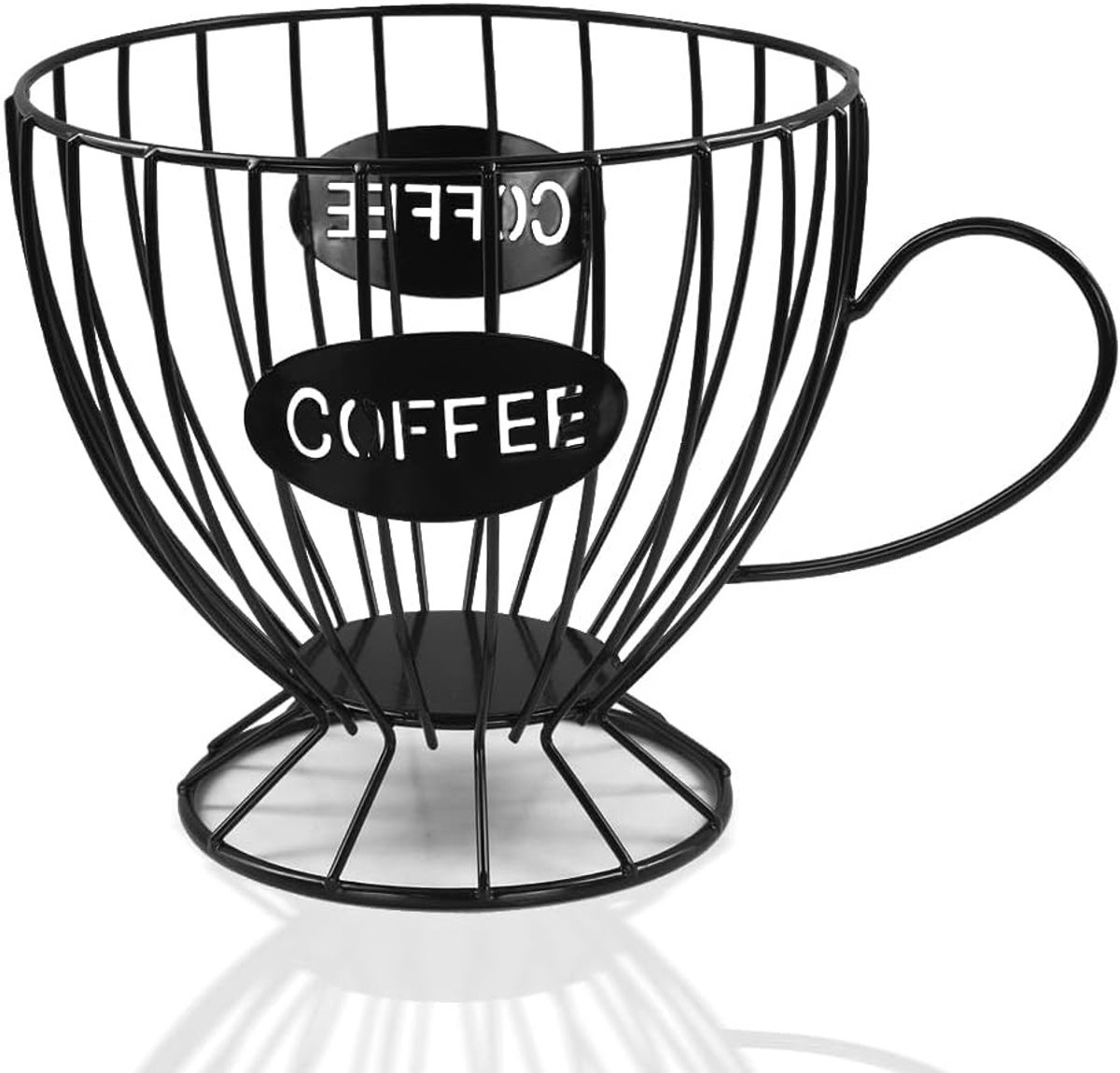 Grote capaciteit metalen houder voor koffiecapsules, moderne zwarte organizer voor kantoor, keuken en koffiebar, ideaal voor opslag en decoratie
