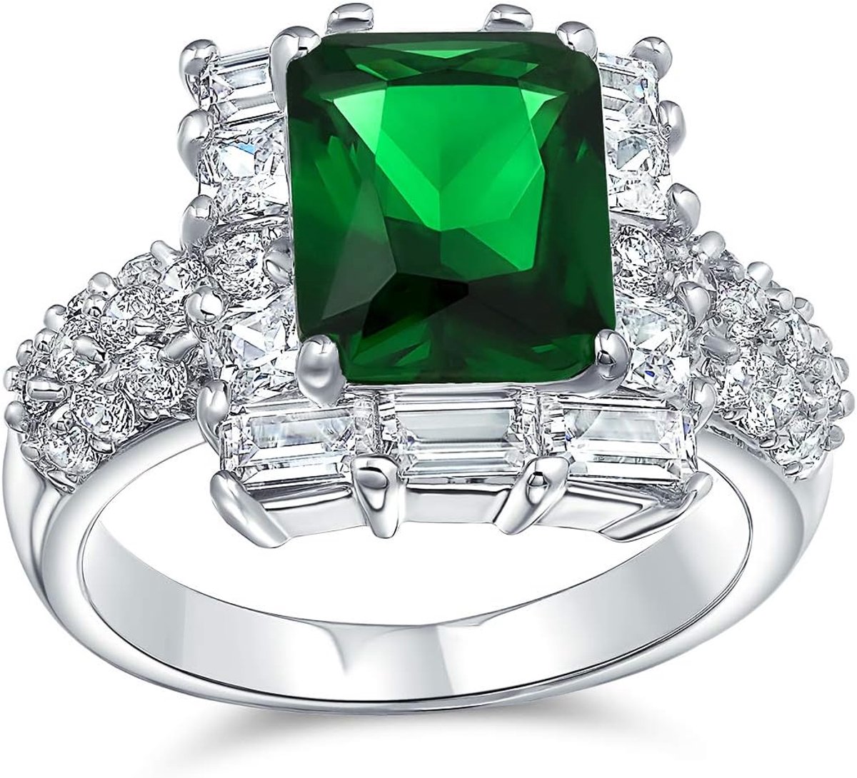 Jewelry geen rvs stempel messing Smaragdschliff Baguetteschliff Prinzessschliff Zirkonia