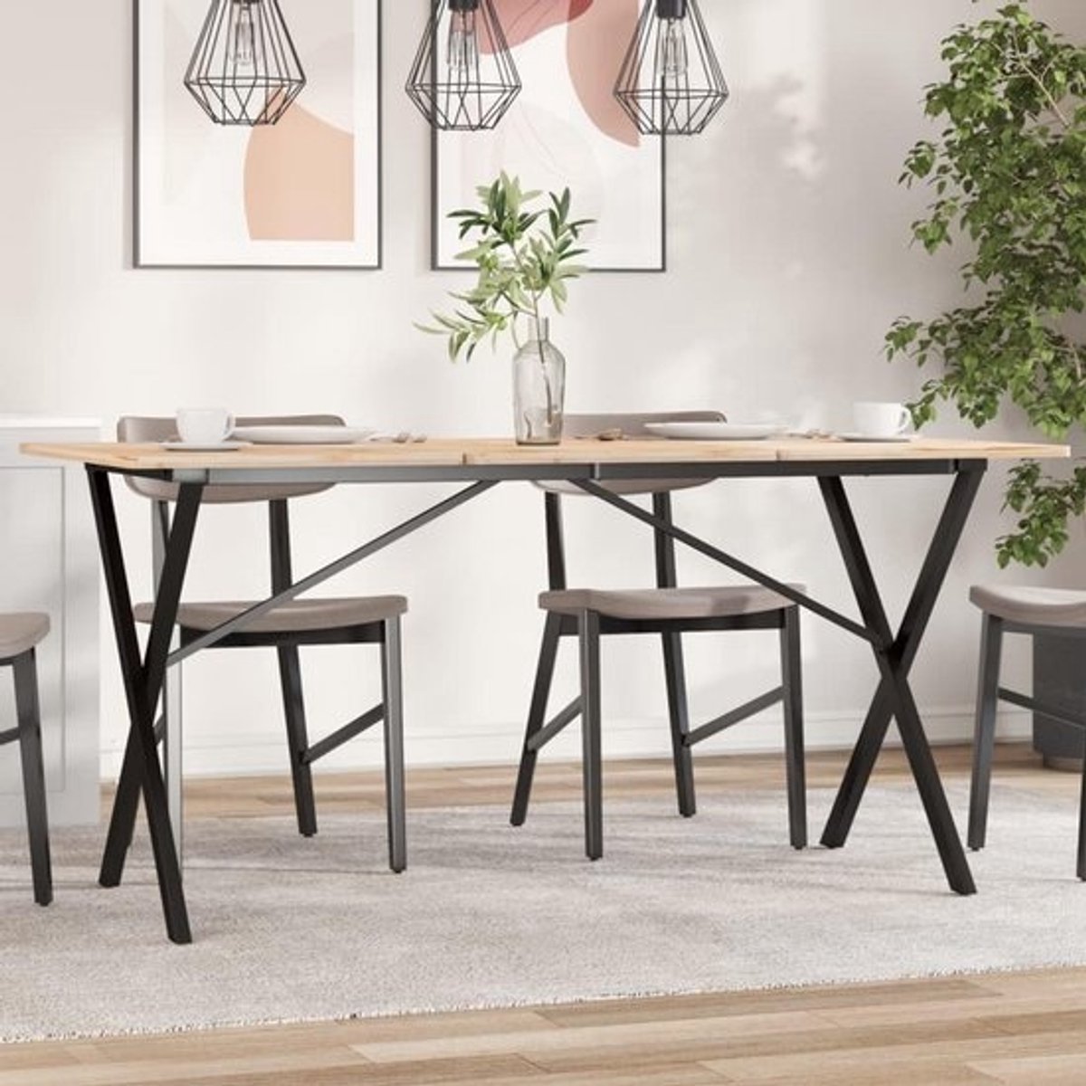 Gietijzeren T-afdektabelpoten voor Eettafel 120x60x73 cm