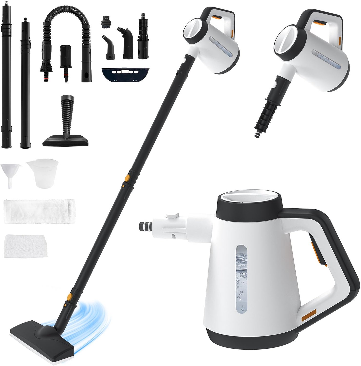 BLOSSOM Stoomreiniger - 1200W - 10 Seconden Opwarmen - 400ML Watertank - Met 14 Accessoires - Handstoomreiniger - Tapijtreiniger - Vlekkenreiniger - Voor Vloer Tegels & Ramen