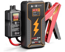 AutoXtreme Jumpstarter 12V voor Auto – 1200CCA – Boost Slim 20000 – Starthulp met Forcestart, LED-scherm & Powerbank – Incl. Zaklamp & Opbergkoffer