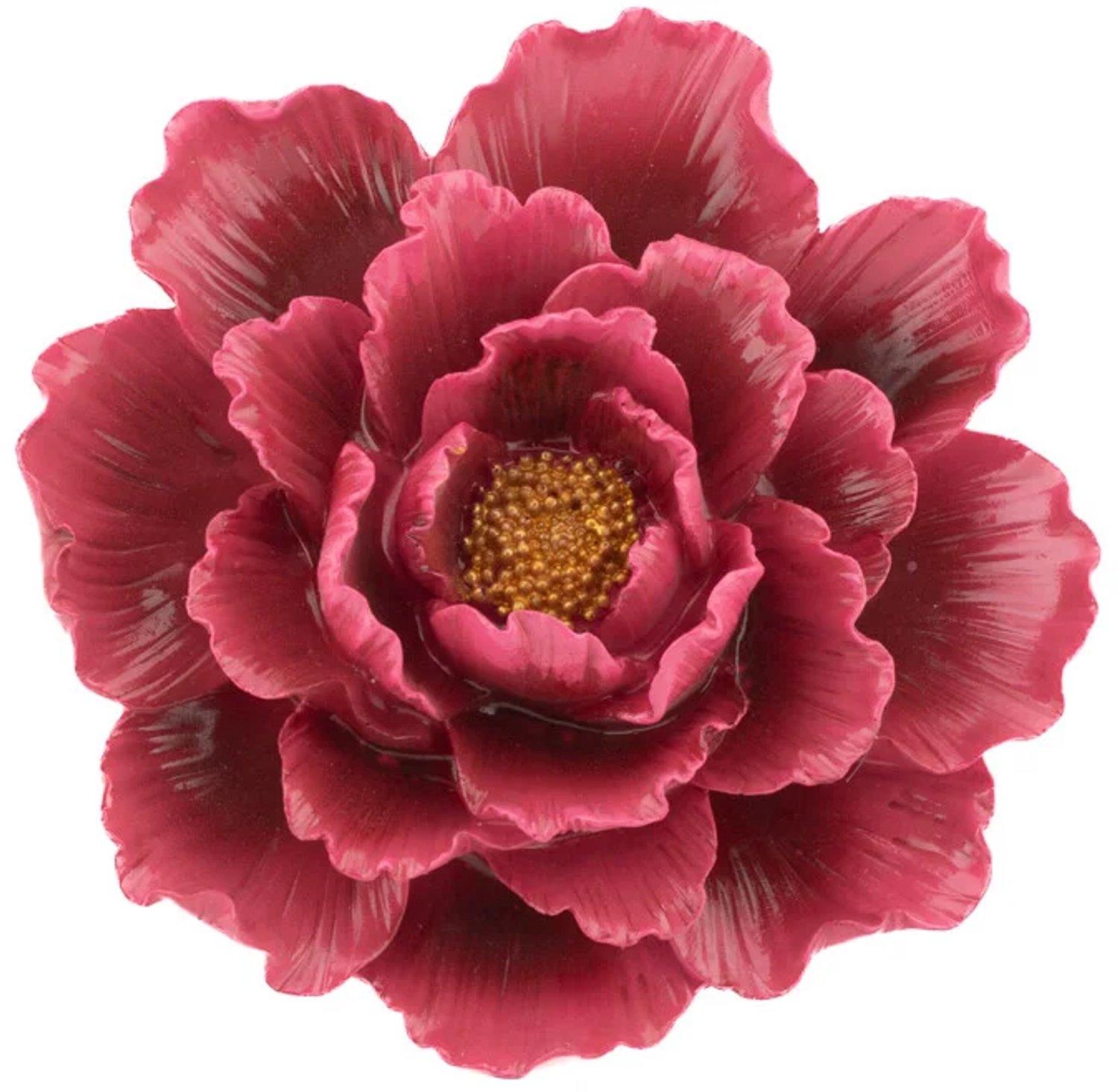 Homebound by KY Keramieken Bloem Rood S – Wanddecoratie Bloem – Keramische Muurbloem – 14 x 13,7 cm – Rode Bloem voor aan de Muur