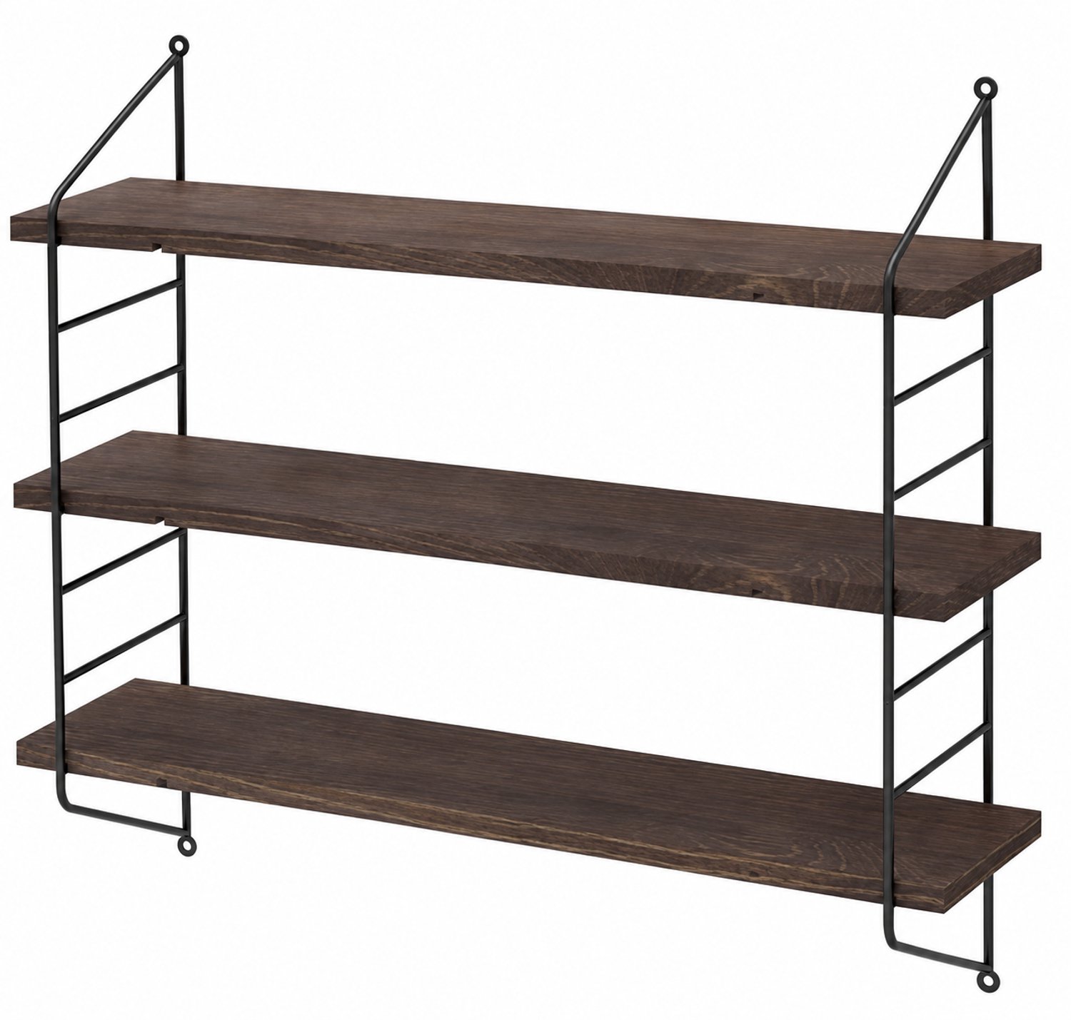 MC Select Zwevende Planken - Wandplank - Verstelbaar - Hout - Bruin / Zwart