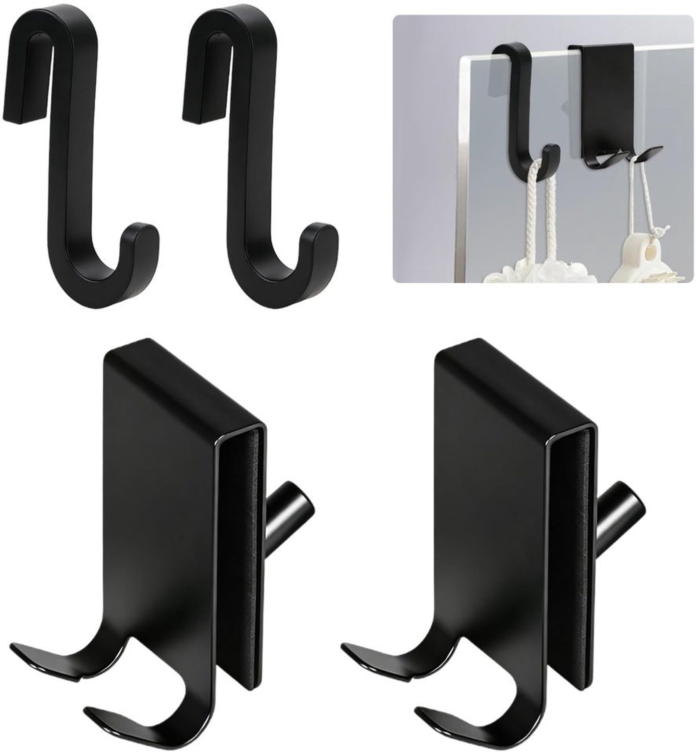 Set van 4 Siliconen Handdoekhouders voor Douchewand