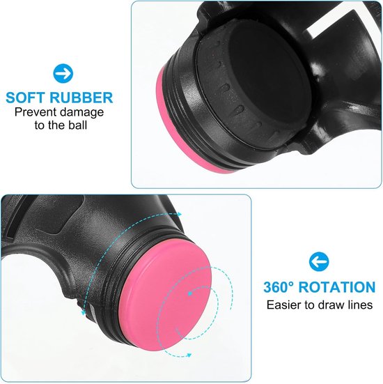 golfbal marker stencil 2 stuks - zwart/roze - 360 graden uitlijning tool - voor mannen en vrouwen - ServiceTopper — afbeelding 2
