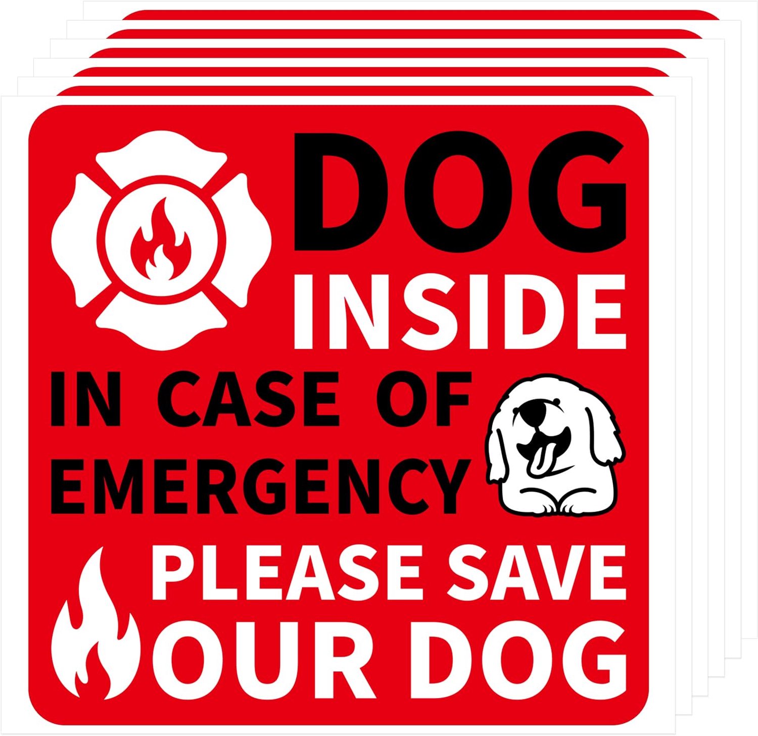 6 Pack Pet Alert Safety Fire Rescue Sticker - Waterdichte Sticker voor Huisdieren