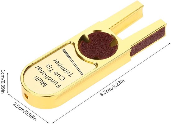 Billiard Cue Tip Trimmer - Multifunctionele Tool - Staal - Cue Tip Shaper - Geschikt voor Billiard, Snooker en Pool - Compact en Duurzaam — afbeelding 4