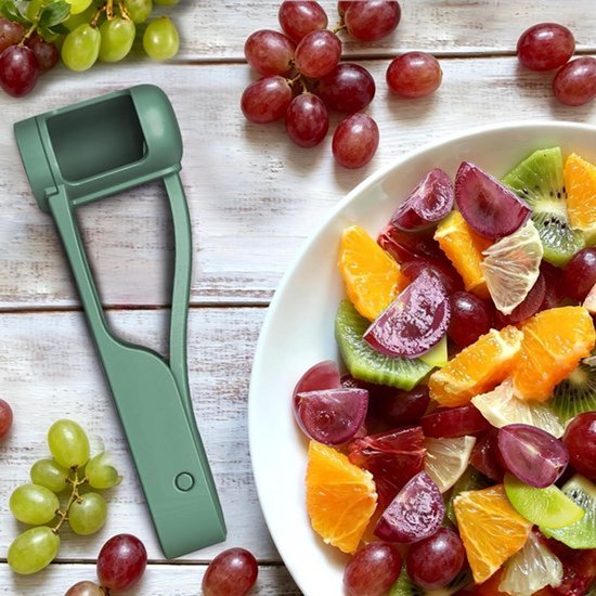 Multi-druivensnijder,voor peuters 1-3,fruitsnijmachine,voor tomaat,kers,aardbei,olijf,gereedschap voor baby,roestvrijstalen keukengadgets met ergonomische antislip handgrepen — afbeelding 3