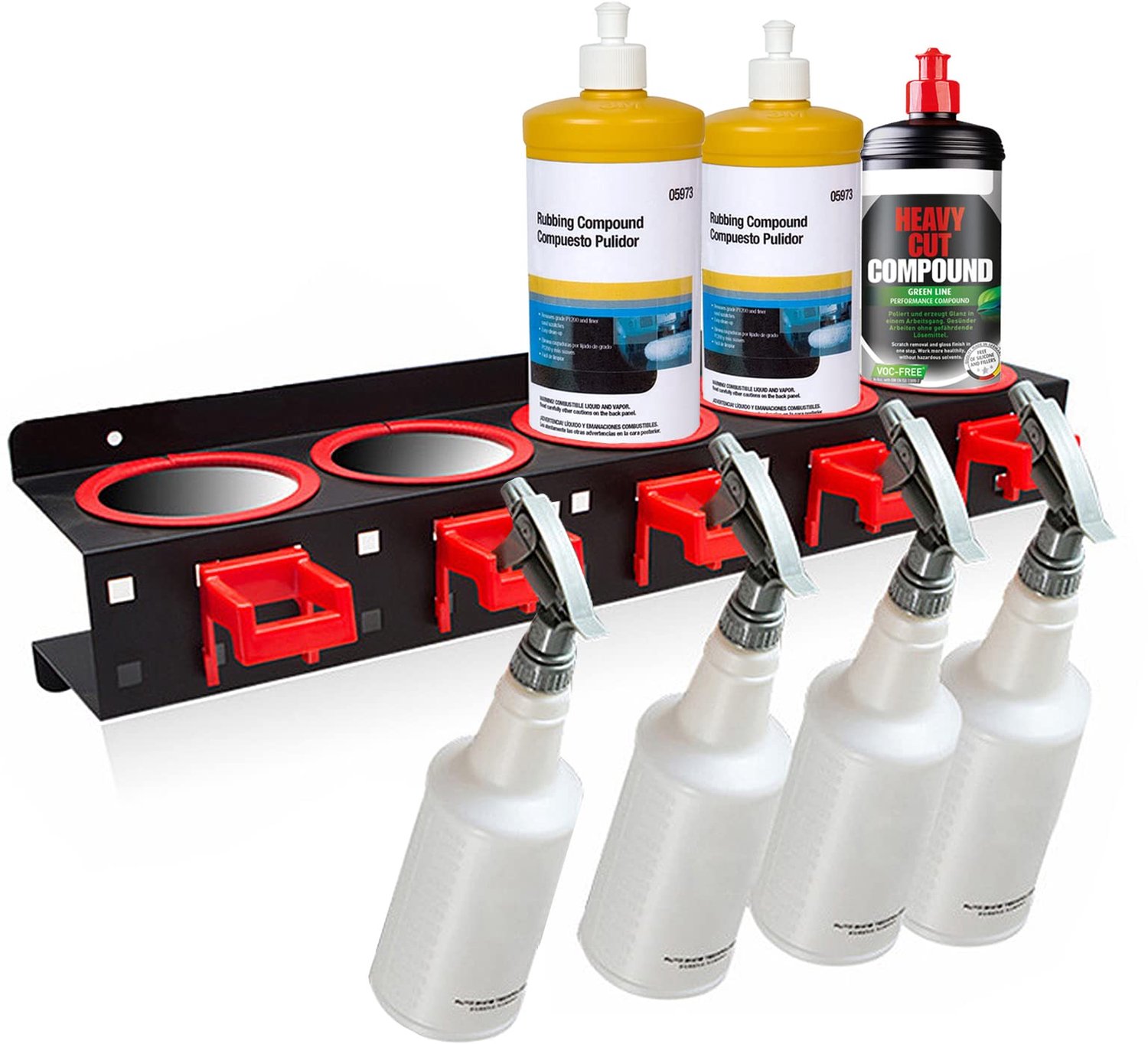 Wandhouder voor Sprayflessen met 5 Gaten en 7 Haken