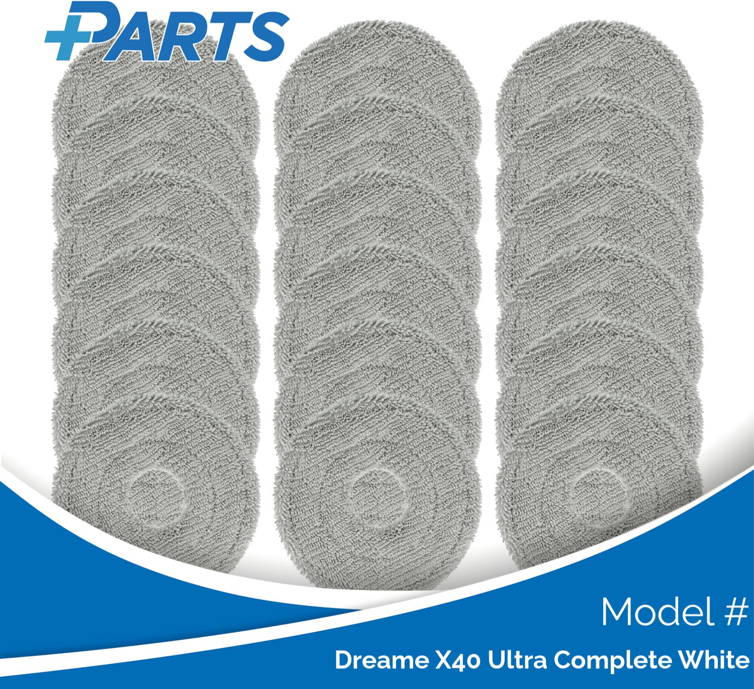 Plus.Parts Dreame X40 Ultra Complete White Dweilpads (18 Stuks, Plus.Parts® alternatief voor RMP8) Overig