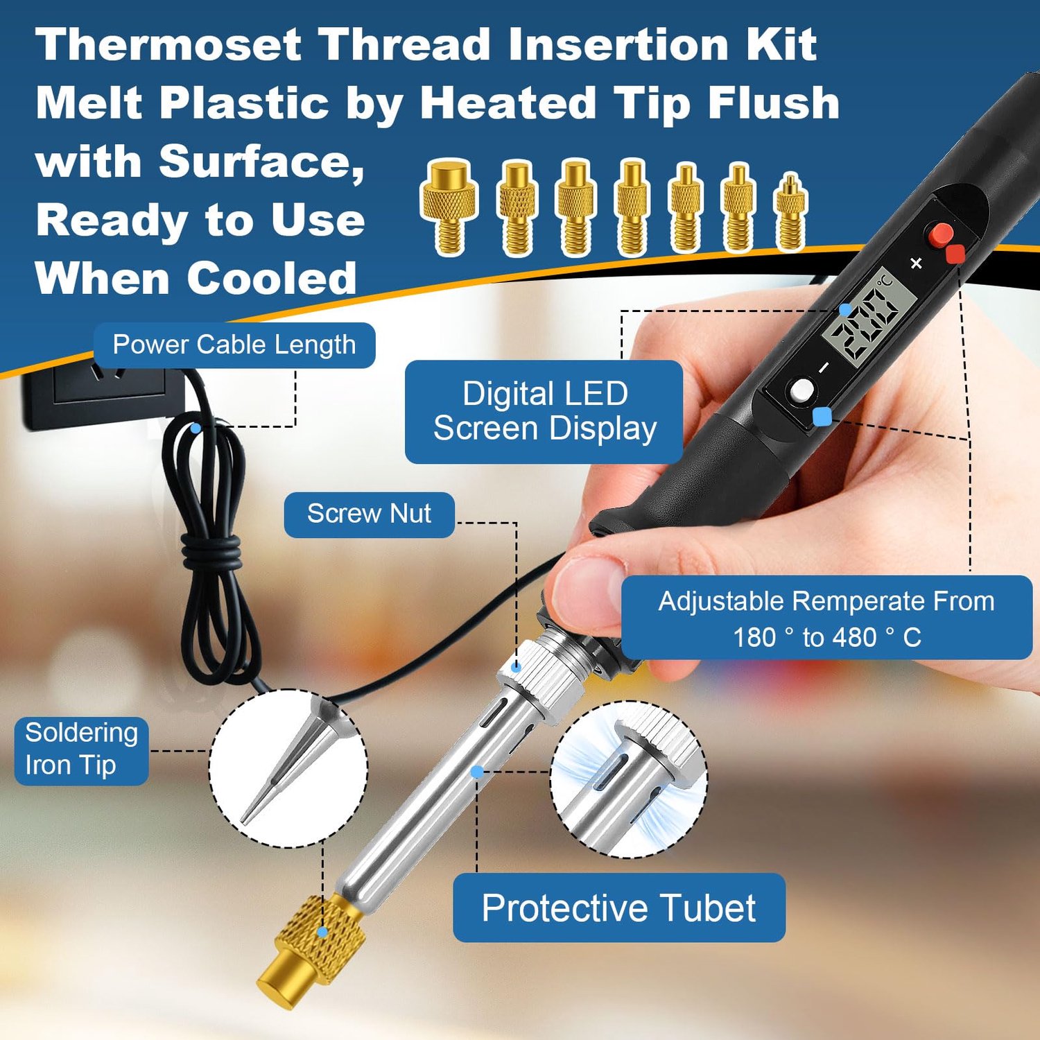 Soldering Iron Set met LED Display en Instelbare Temperatuur