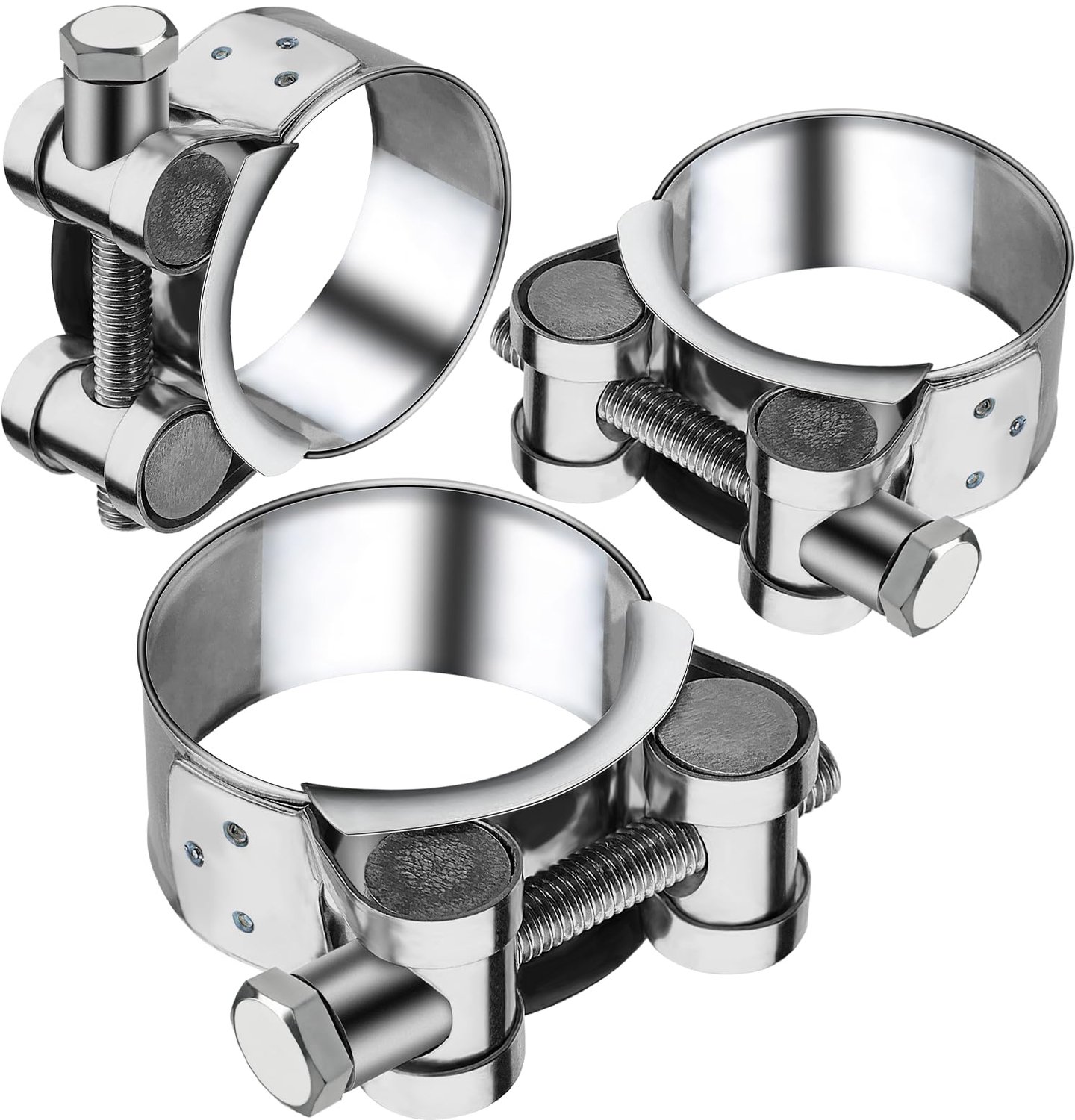 RVS Uitlaatpijp Klemset 40-43 mm voor Motoren (3 Stuks)